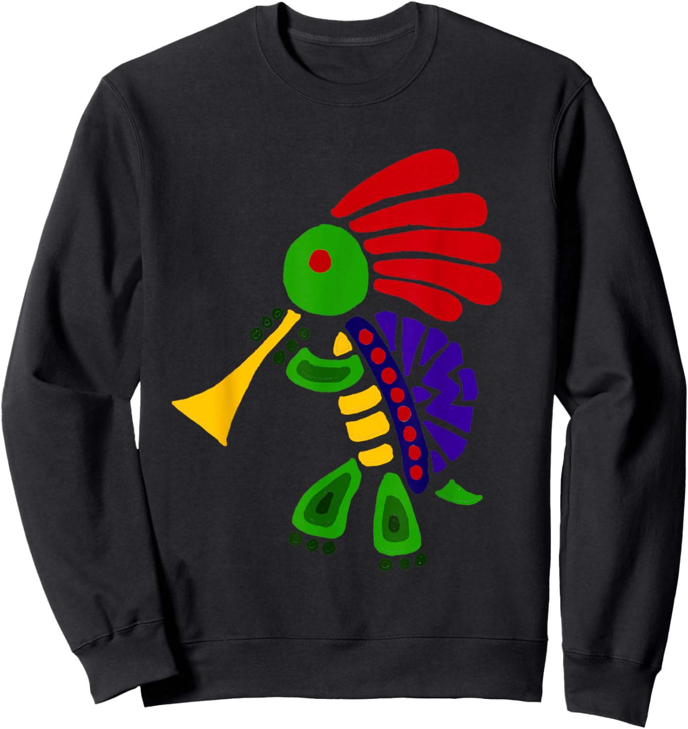 Smiletodaytees Funky Turtle Dancing Kokopelli Sweatshirt - Sweatshirt | Black