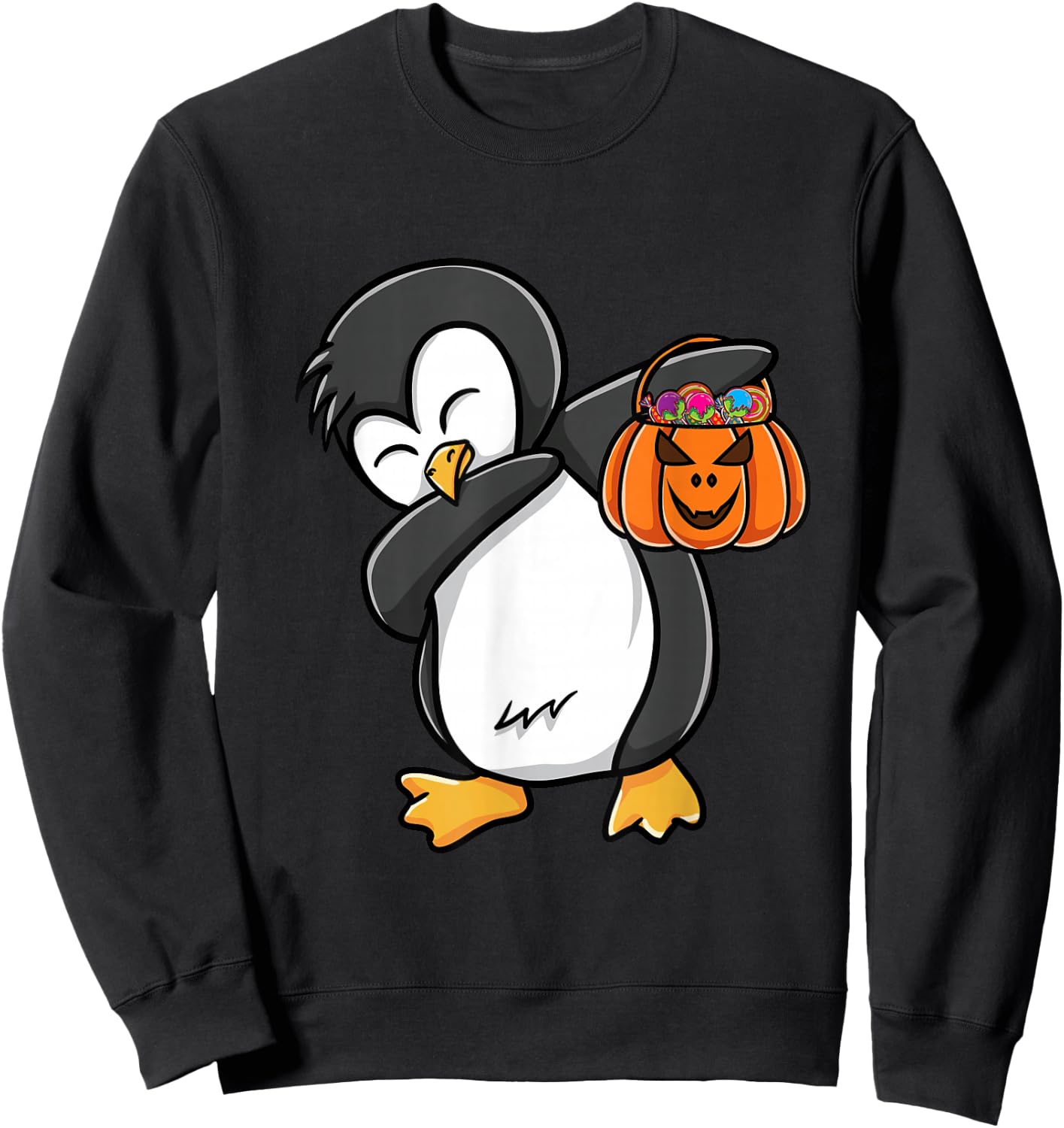 Dabbing Penguin Halloween Sweatshirt - Sweatshirt | Black
