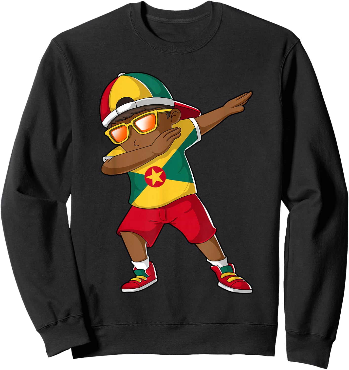 Grenadian Boy Grenada Kid Patriotism Roots Heritage Sweatshirt - Sweatshirt | Black