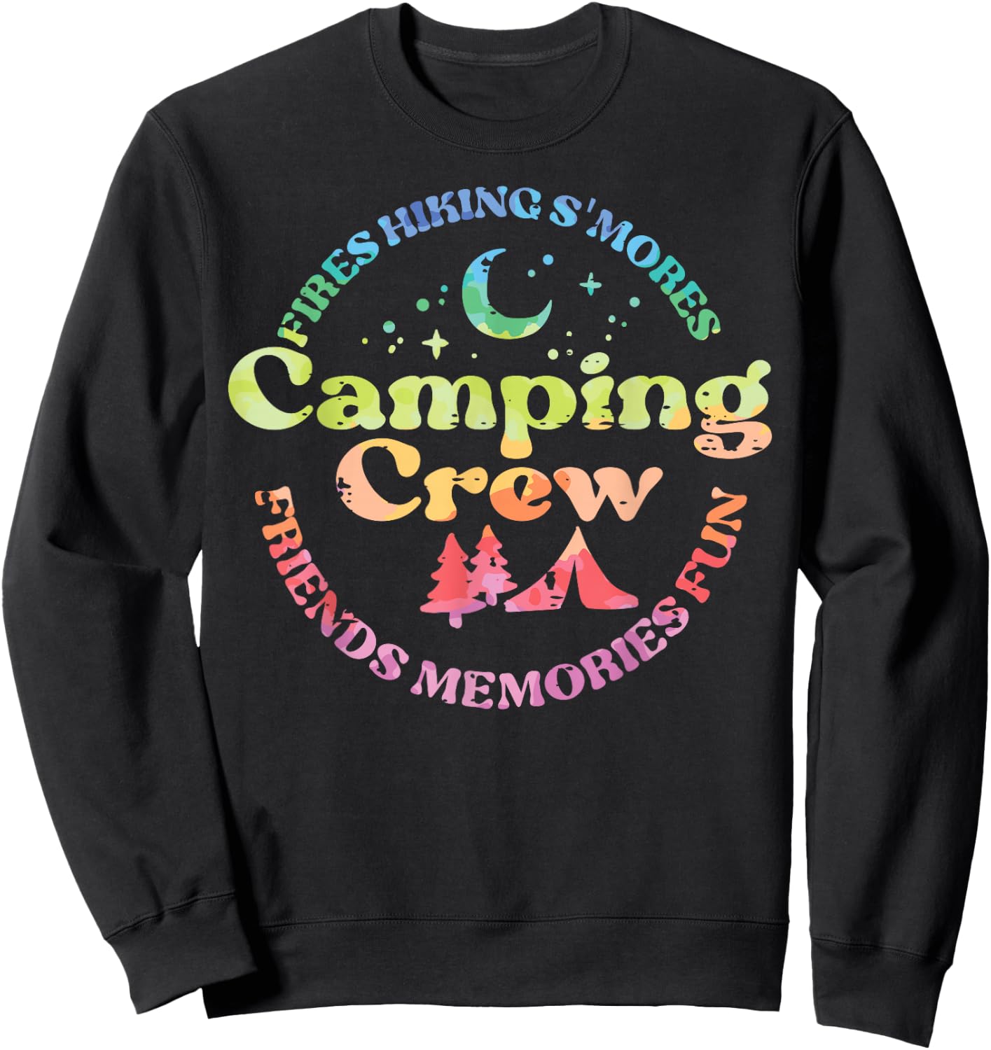 Camping Crew Family Friends Girls Kids Toddler Youth Women Sweatshirt - Sweatshirt | Black