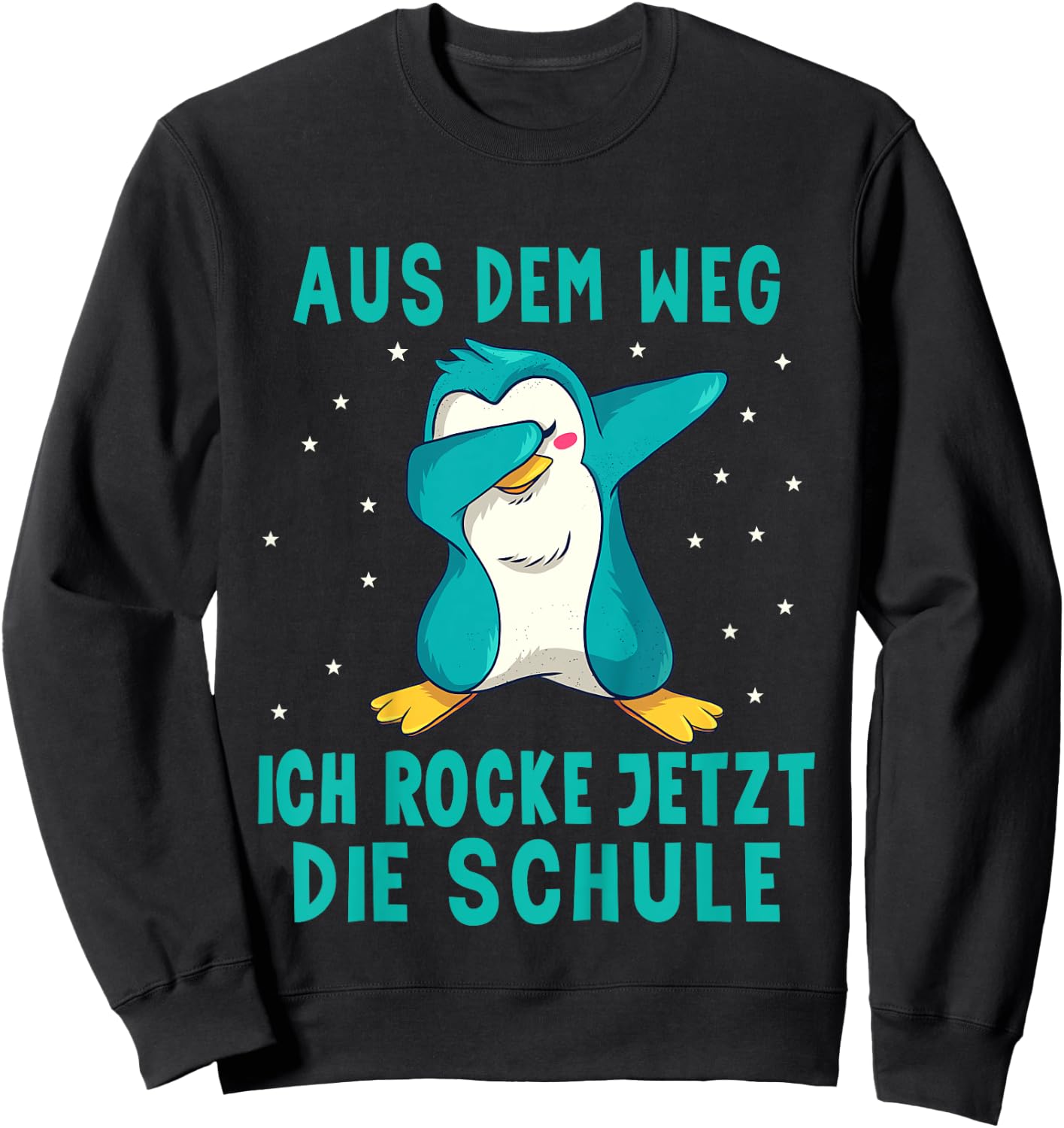 Einschulung Schulkind Pinguin Schulanfang Sweatshirt - Sweatshirt | Black