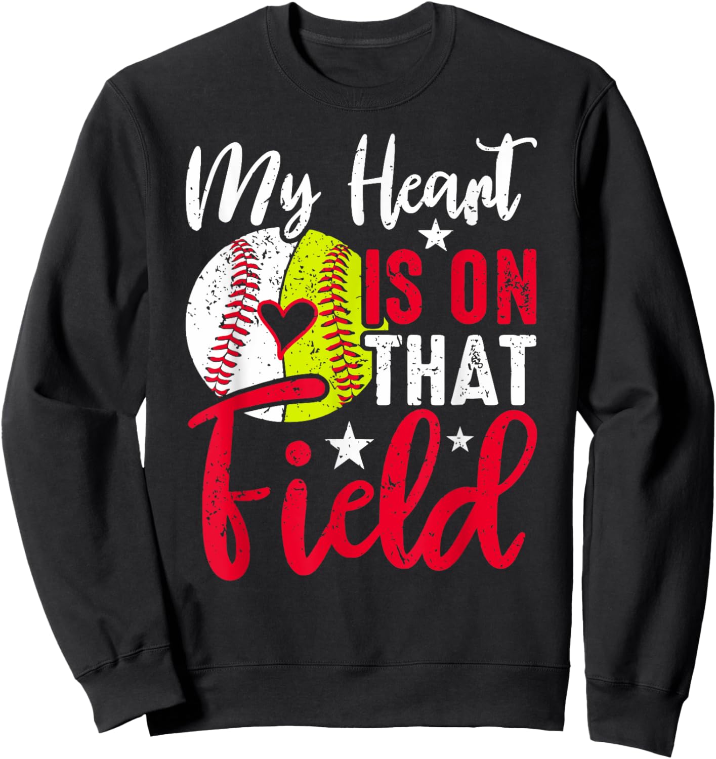Softball Baseball Grandma Mothers Day Sweatshirt - Sweatshirt | Black