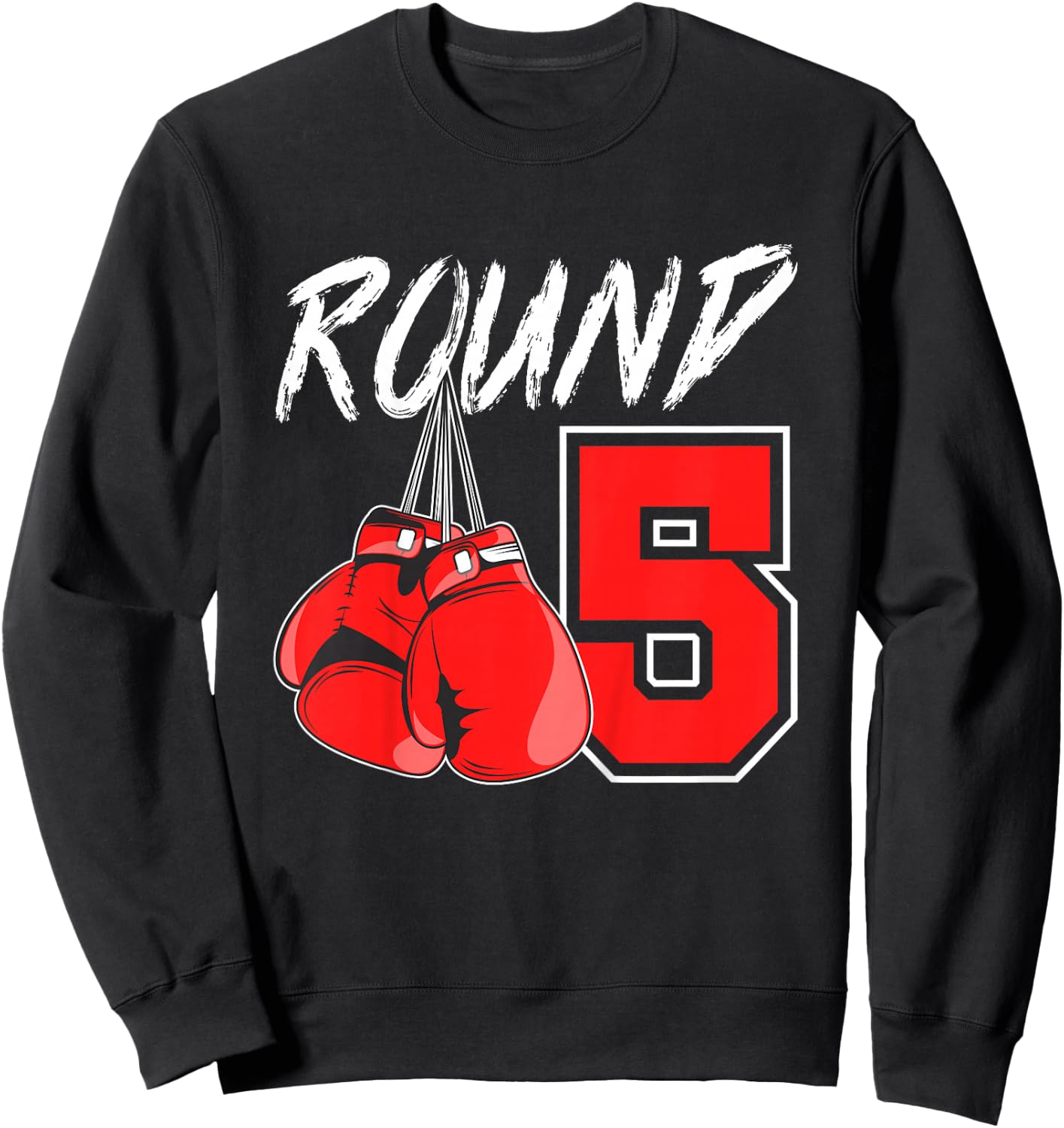 Kids 5th Birthday Boxing Boy 5 Year Old Boxer Bday Party Sweatshirt - Sweatshirt | Black