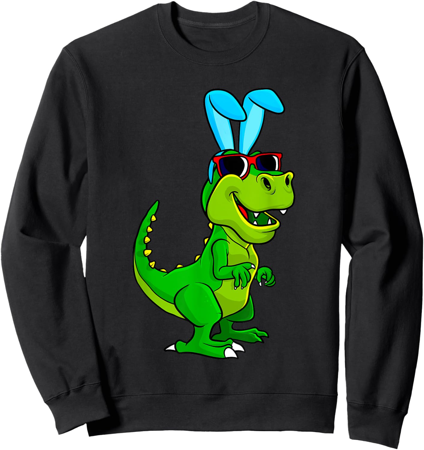 T Rex Easter Bunny Dinosaur Lover Boys Girls Kids Sweatshirt - Sweatshirt | Black