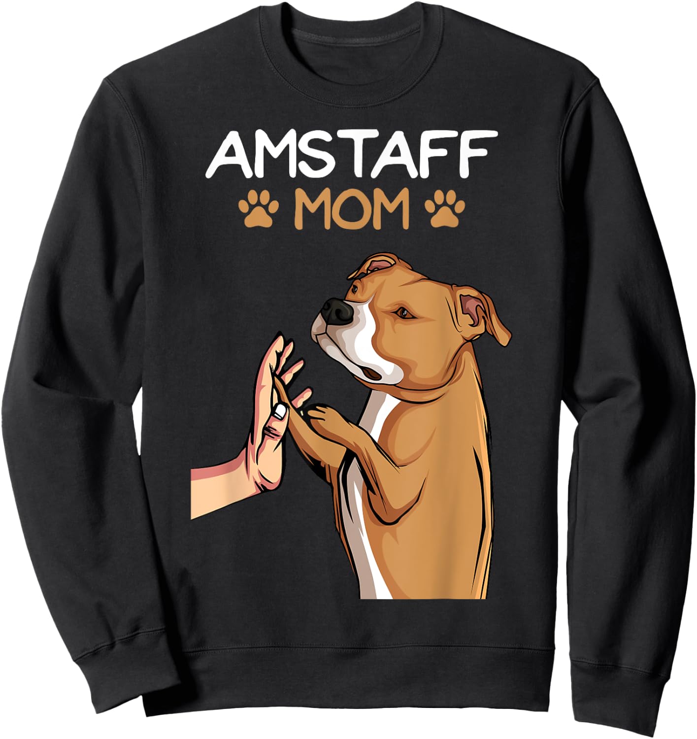 American Staffordshire Terrier Amstaff Mama Hunde Sweatshirt - Sweatshirt | Black