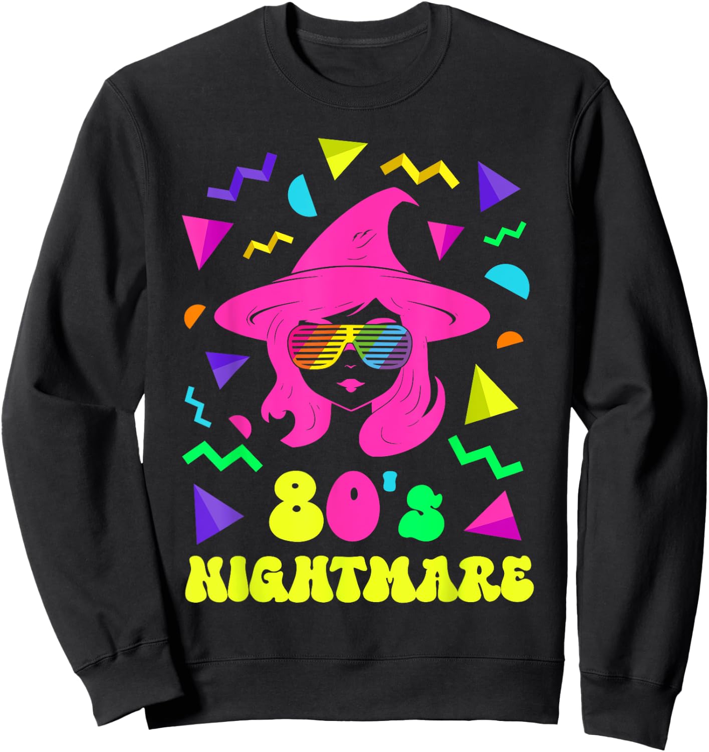 80's Nightmare Witch 1980s Retro Style 80s Women Halloween Sweatshirt - Sweatshirt | Black