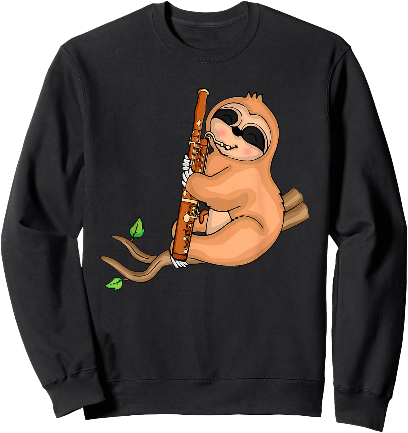Sloth Bassoonist Player Music Kids Big Band Bassoon Sweatshirt - Sweatshirt | Black