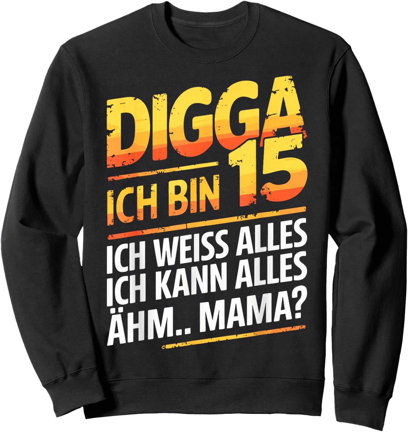 15th Birthday Boy Girl 15 Years 2010 Funny Gift , black Sweatshirt - Sweatshirt | Black