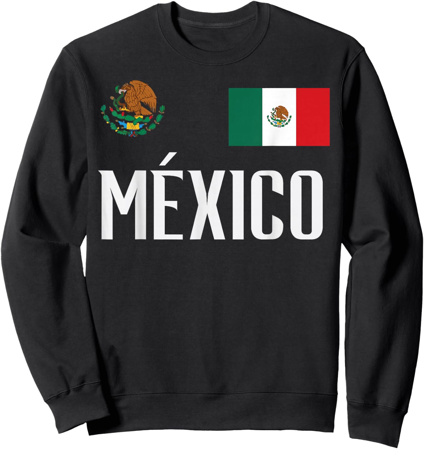 Mexico Flag Mexican Football Soccer Fan Men Women Kids Sweatshirt - Sweatshirt | Black