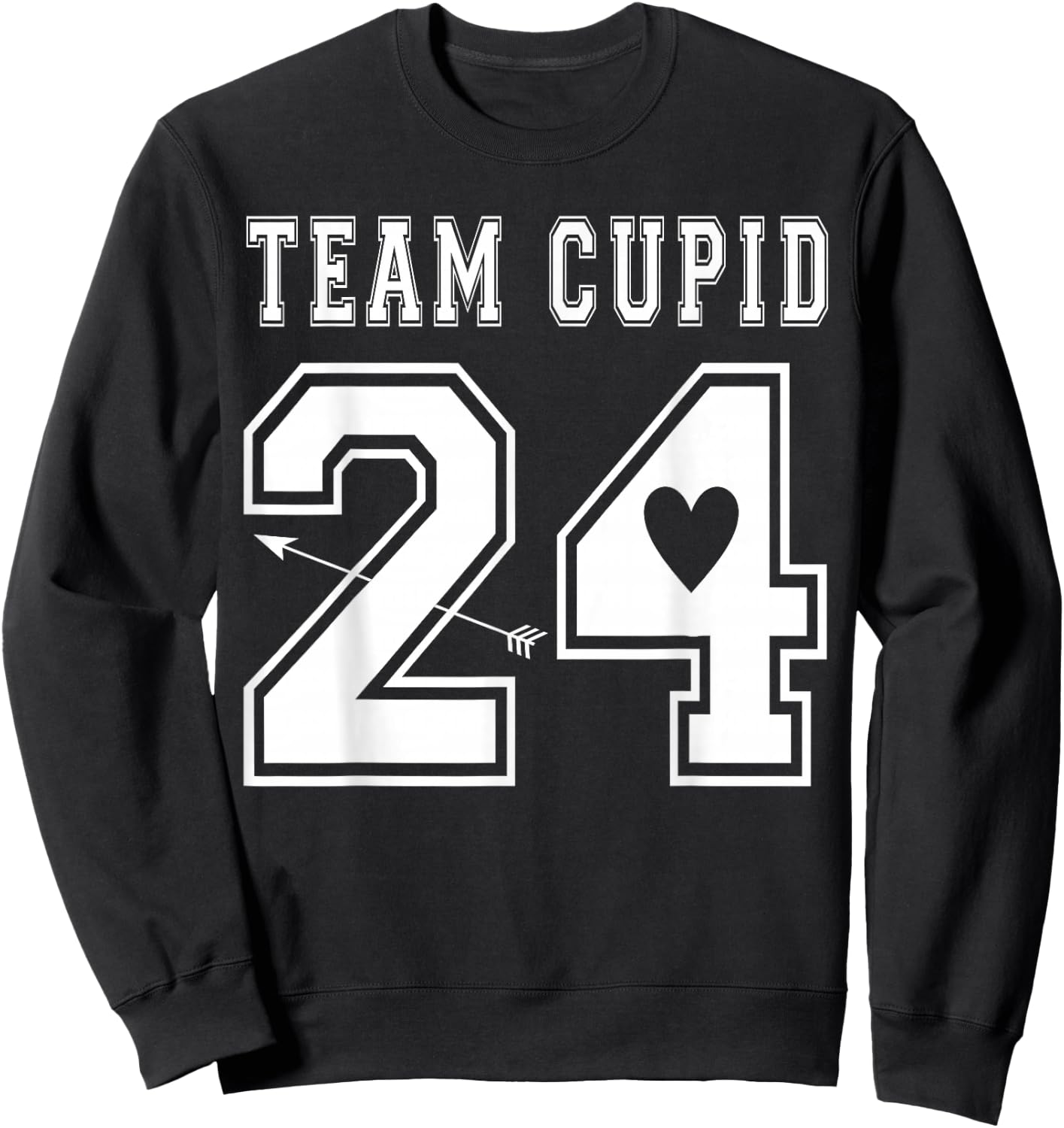 Team Cupid 2024 Valentines Day Sports Jersey Style Sweatshirt - Sweatshirt | Black