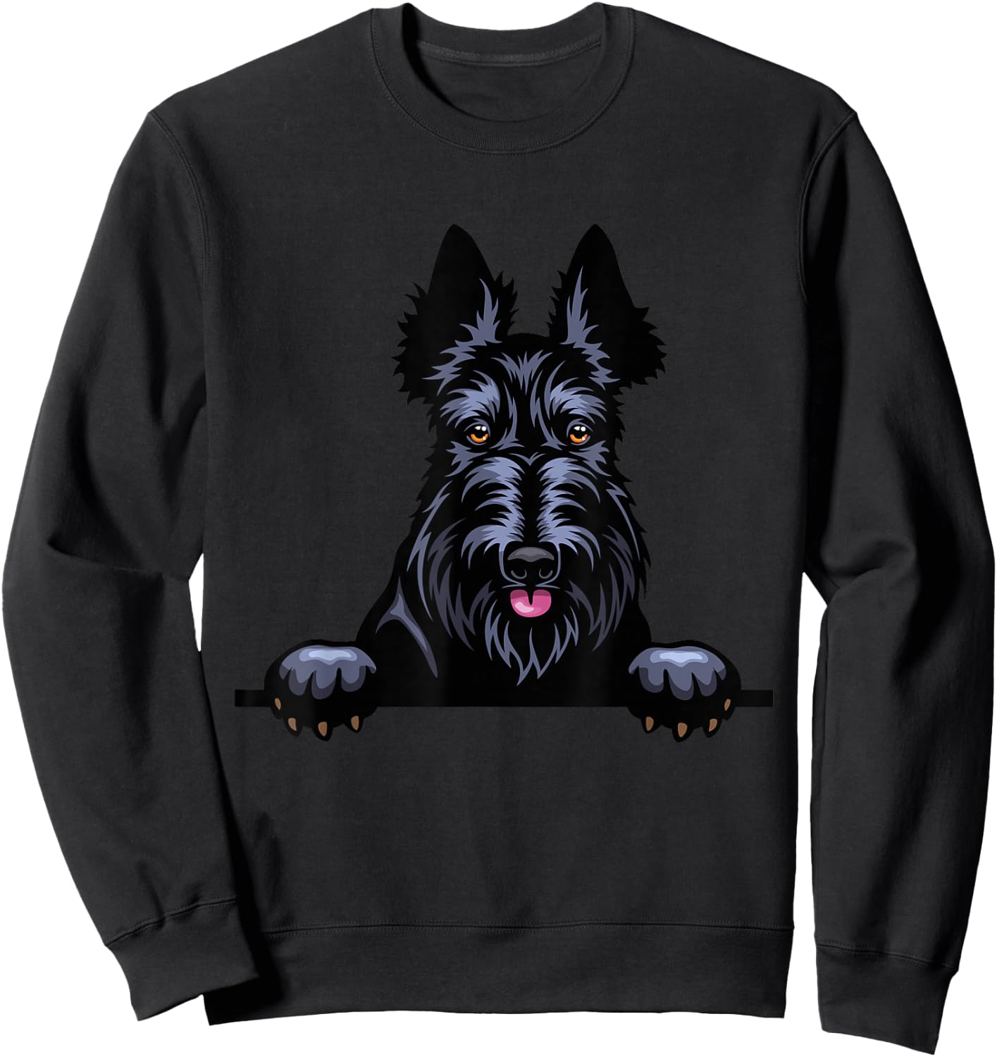 Scottish Terrier Dog Breed Popping Up Fun Scottie Owner Sweatshirt - Sweatshirt | Black