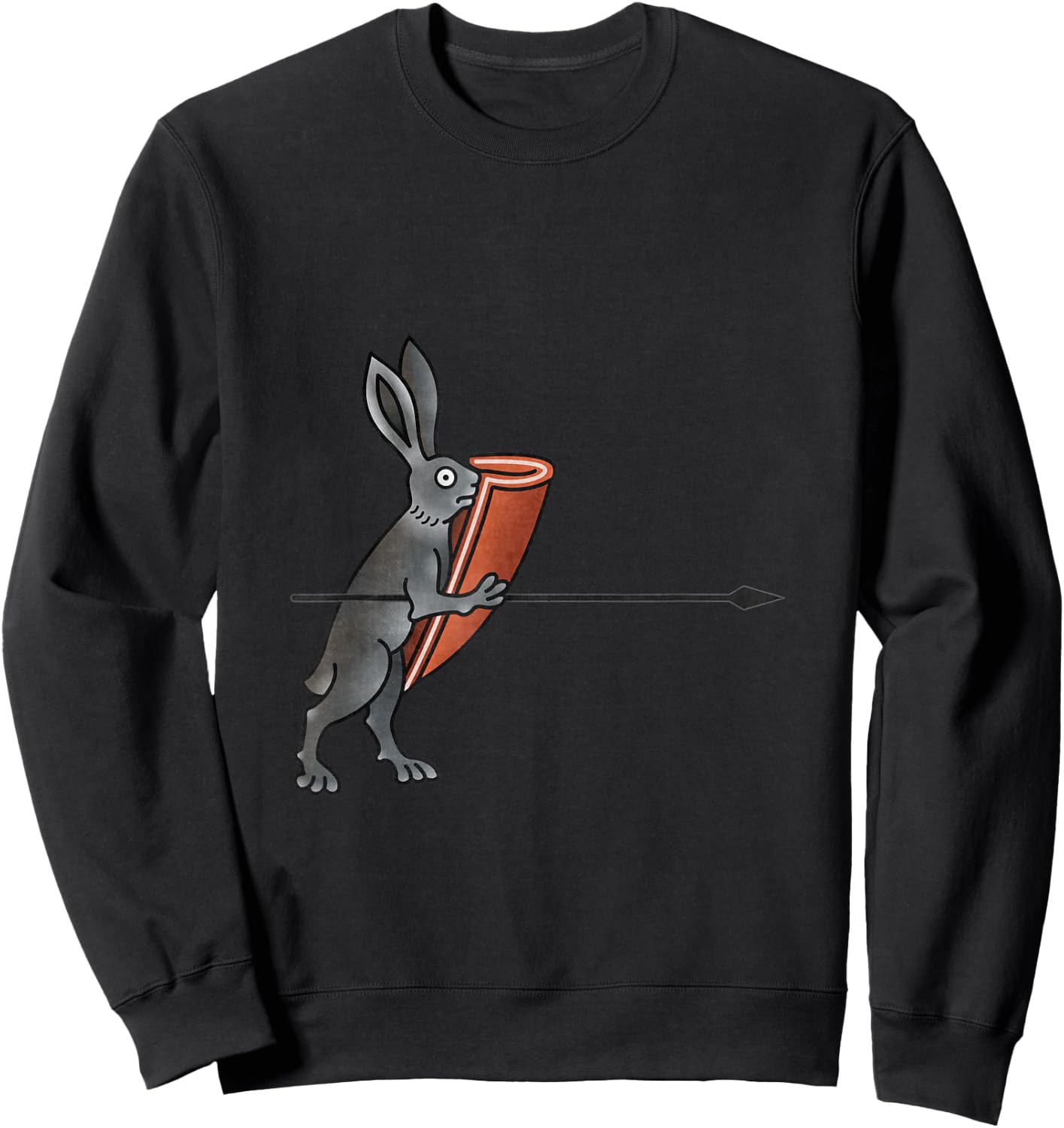 Guardian Rabbit Warrior - Medieval Marginalia - MargiKnights Sweatshirt - Sweatshirt | Black