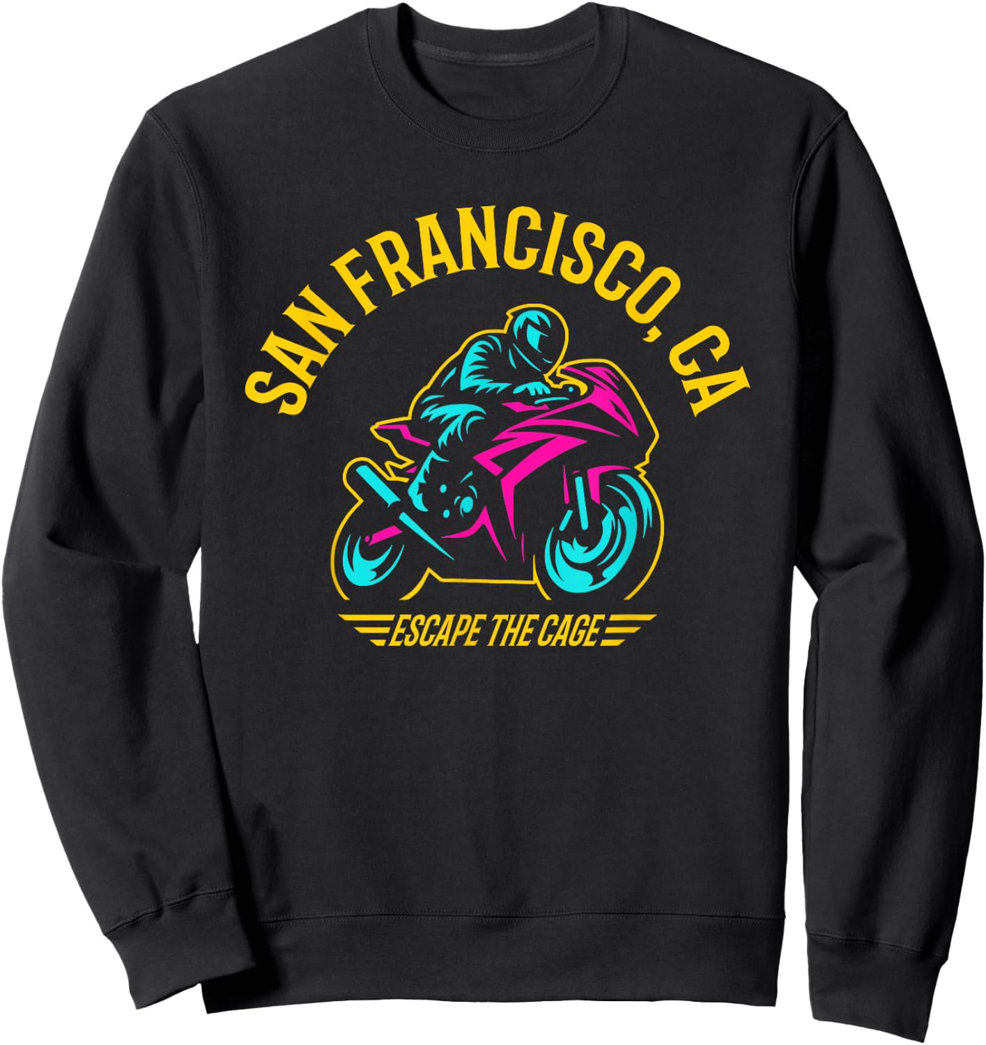 San Francisco California Sport Bike Motorcycle Racing Design Sweatshirt - Sweatshirt | Black