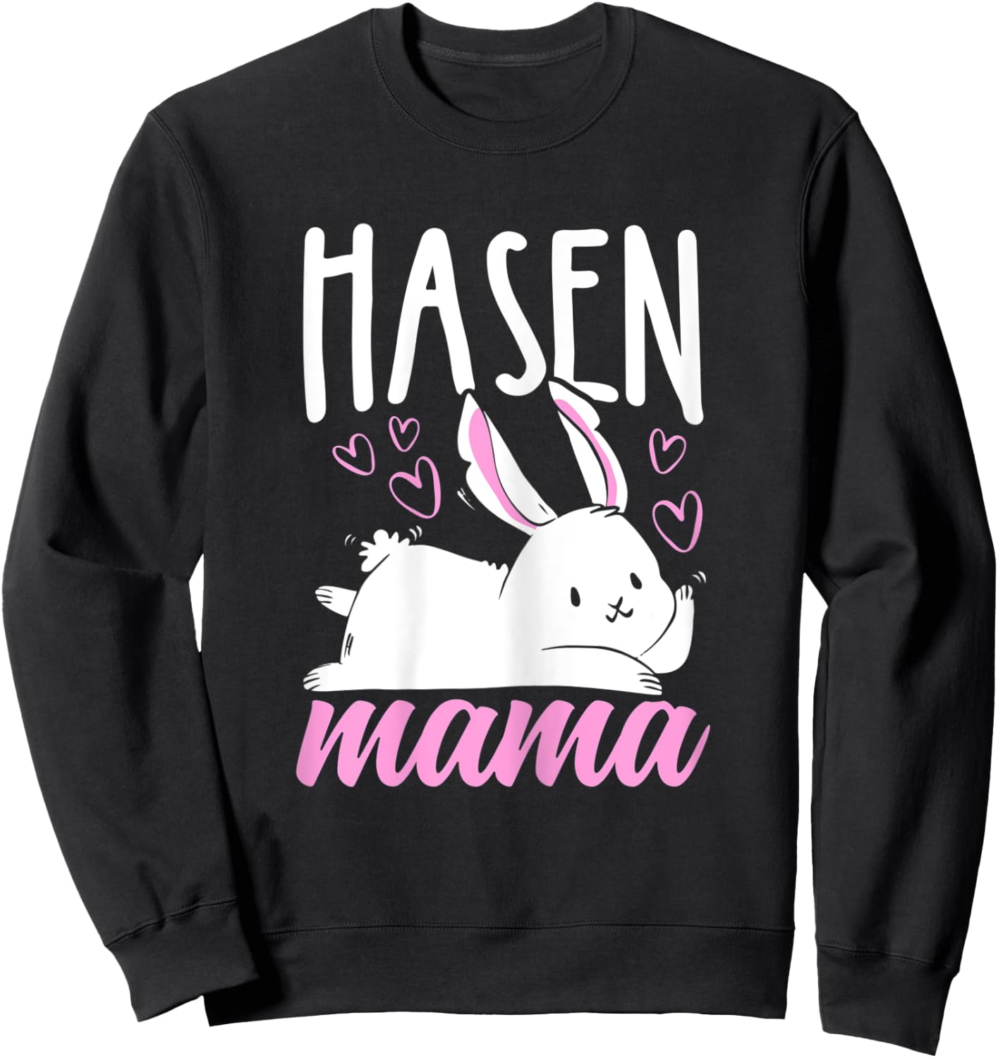 Damen Mama Hase Muttertagsgeschenk Ostern Hasen Mama Sweatshirt - Sweatshirt | Black