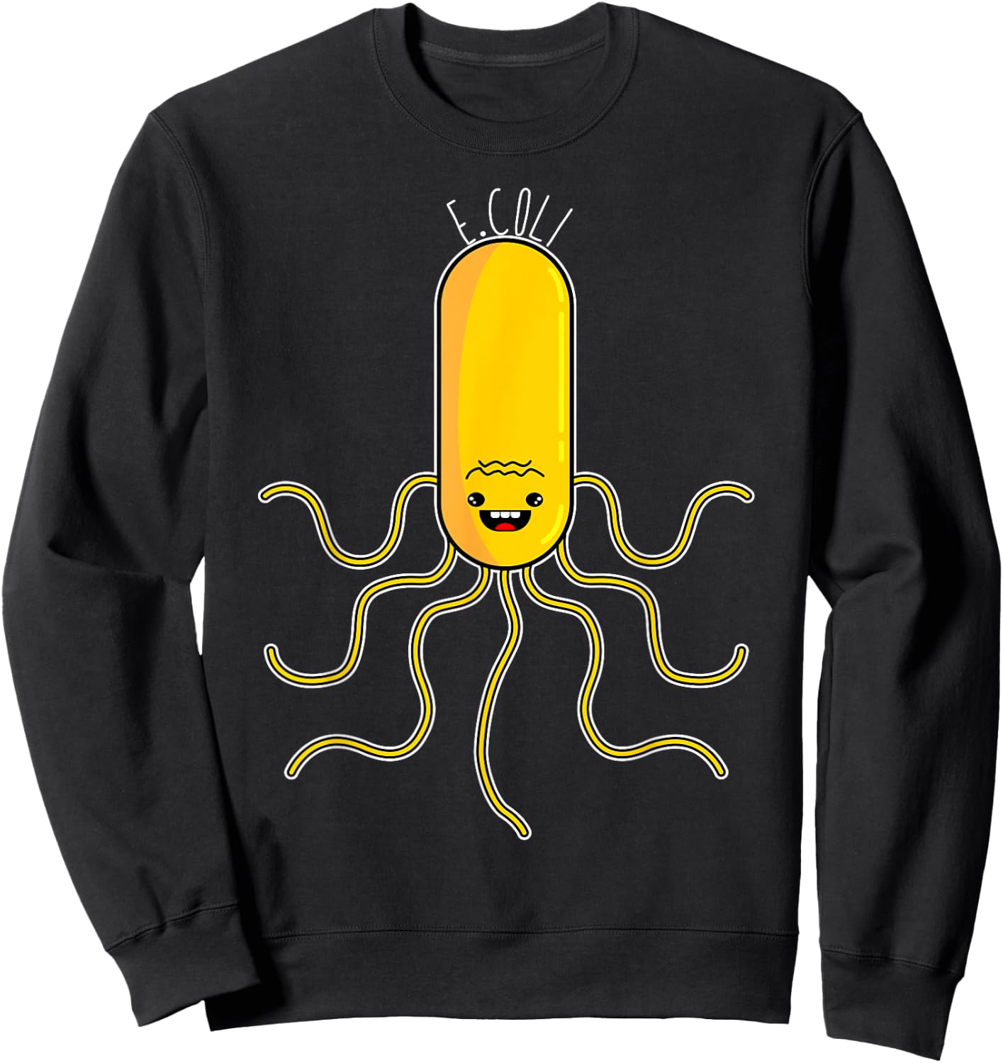Cute Anime Style E. Coli Microorganism Microbiology Sweatshirt - Sweatshirt | Black