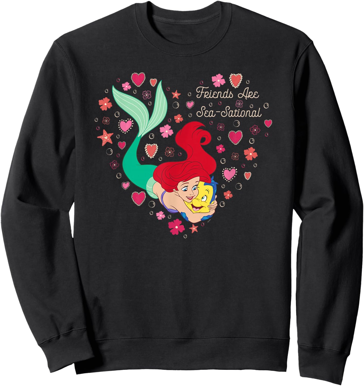 Disney The Little Mermaid Friends Are Sea-Sational Valentine Sweatshirt - Sweatshirt | Black