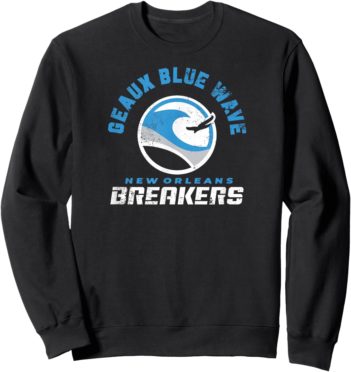 New Orleans Breakers: Geaux Blue Wave Sweatshirt - Sweatshirt | Black