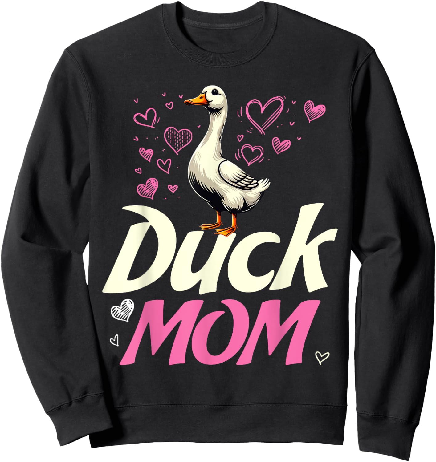 Crazy Duck Lady Funny Duck Lover Gifts Girls Women Duck Mom Sweatshirt - Sweatshirt | Black