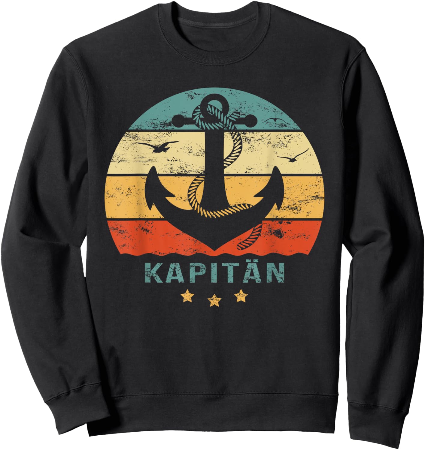 Men's Captain Anchor Design Boat Driving Licence for Captain , black, s Sweatshirt - Sweatshirt | Black