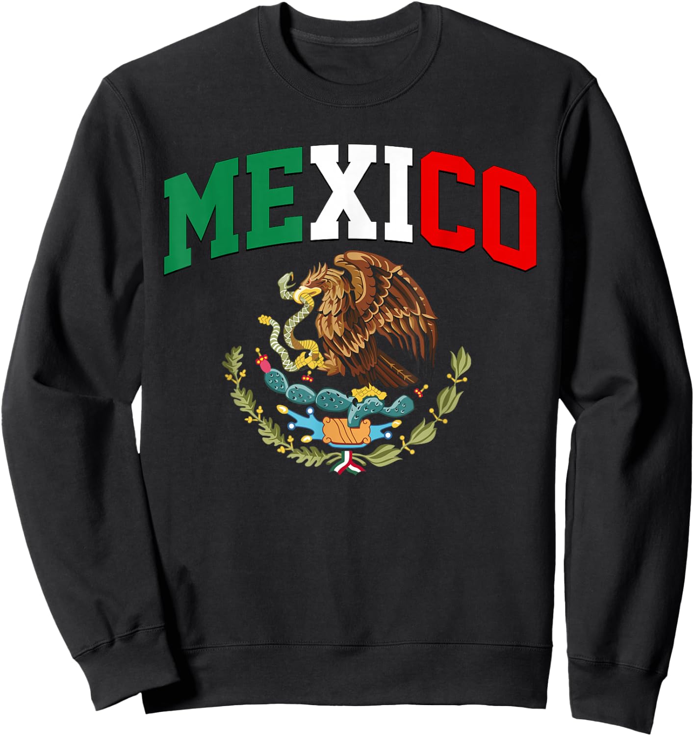 Mexico Mexican Flag Vintage Pride México Sweatshirt - Sweatshirt | Black