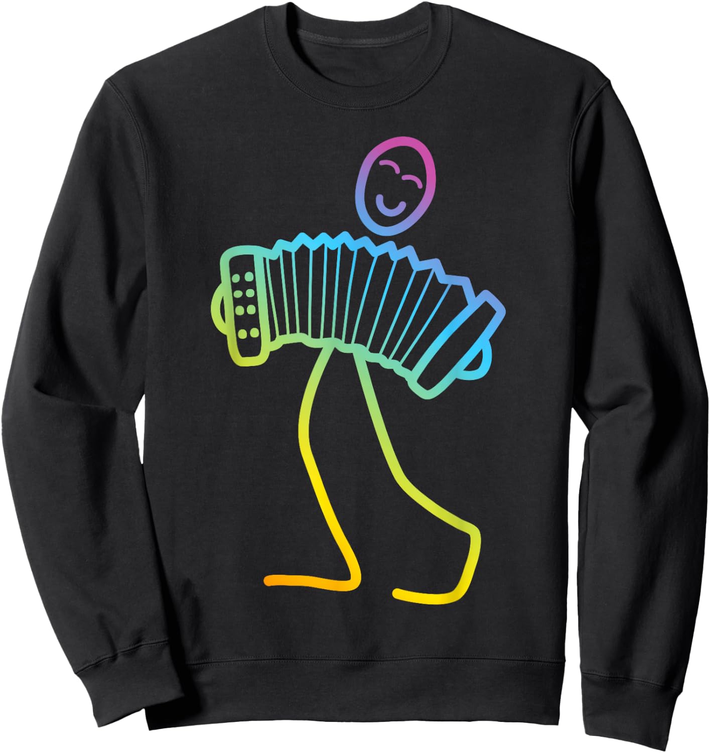Funny accordion figure for accordion player , Black, S Sweatshirt - Sweatshirt | Black