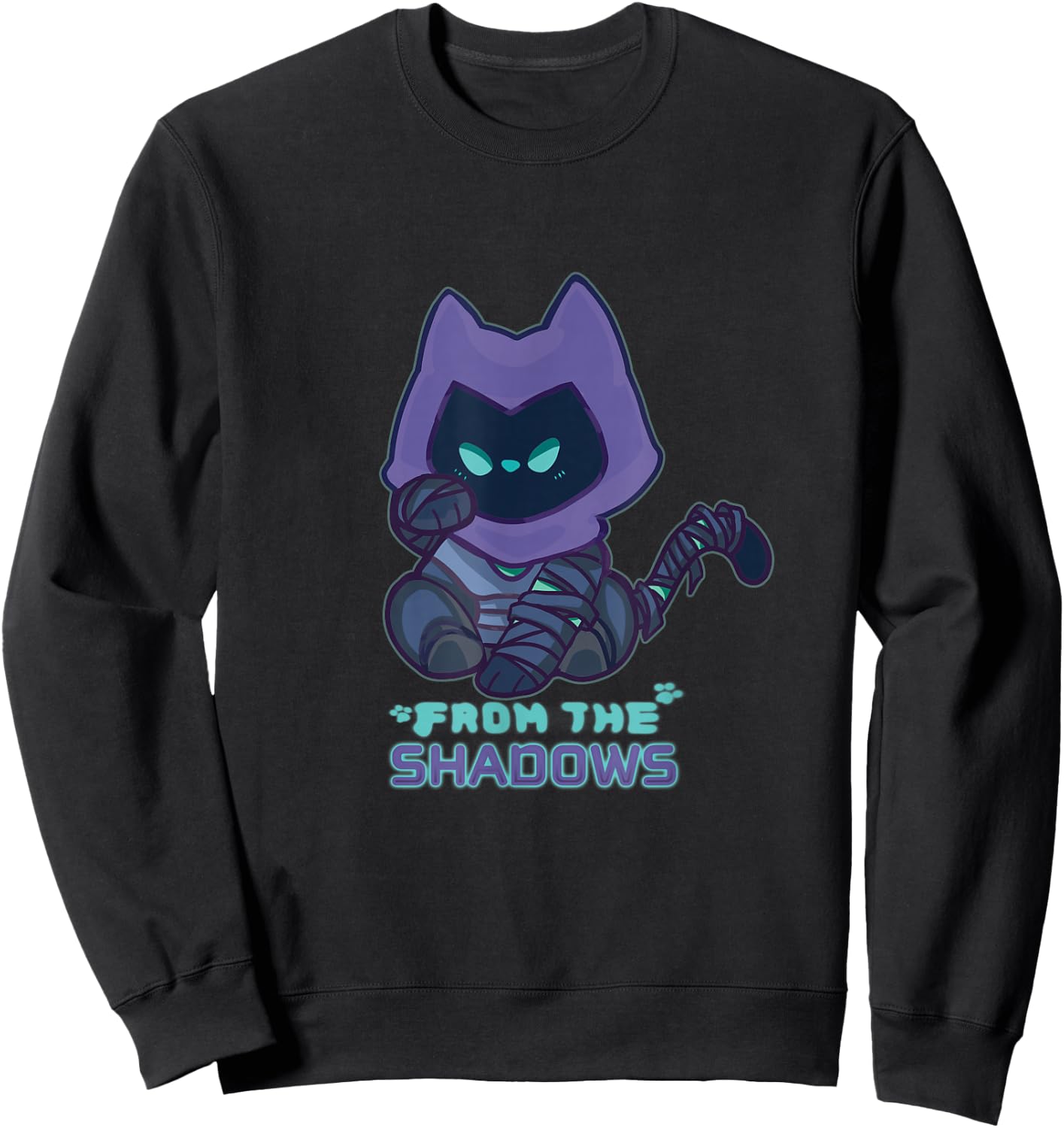 Chibi Omen Cat Valorant Gaming Cute , black Sweatshirt - Sweatshirt | Black