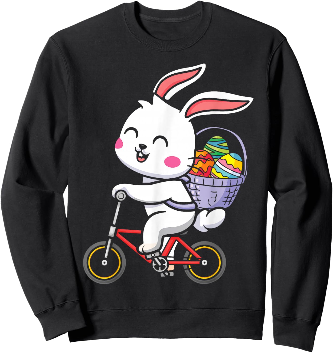 Pedaling Paws Biking Eierkorb mit Osterhasen für Kinder und Kleinkinder Sweatshirt - Sweatshirt | Black