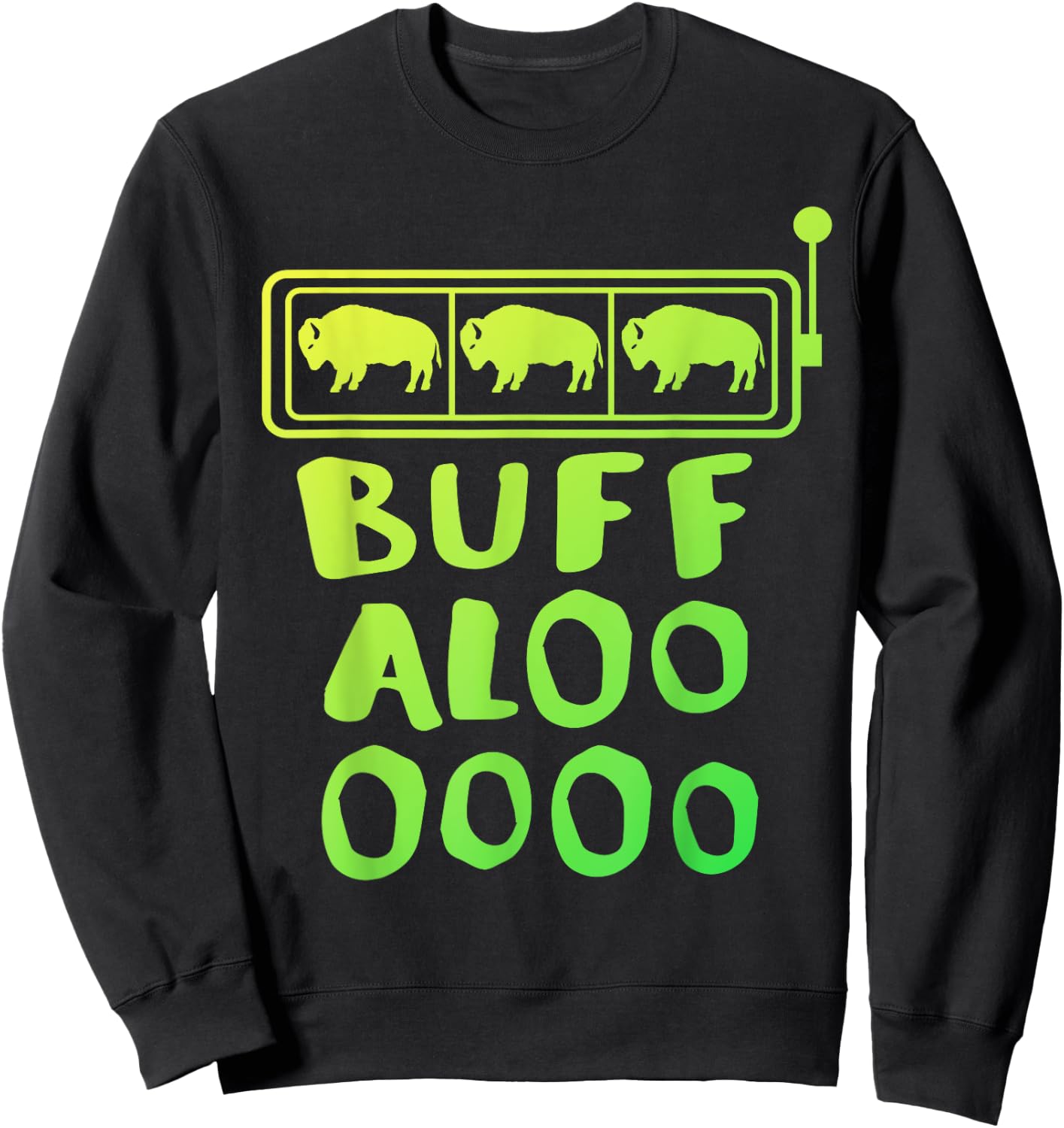 Lucky Green Buffalo Casino Slots Wear Sweatshirt - Sweatshirt | Black