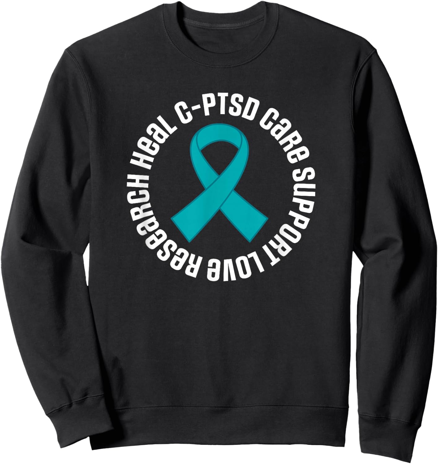 C-PTSD Awareness Ribbon Support Month Sweatshirt - Sweatshirt | Black