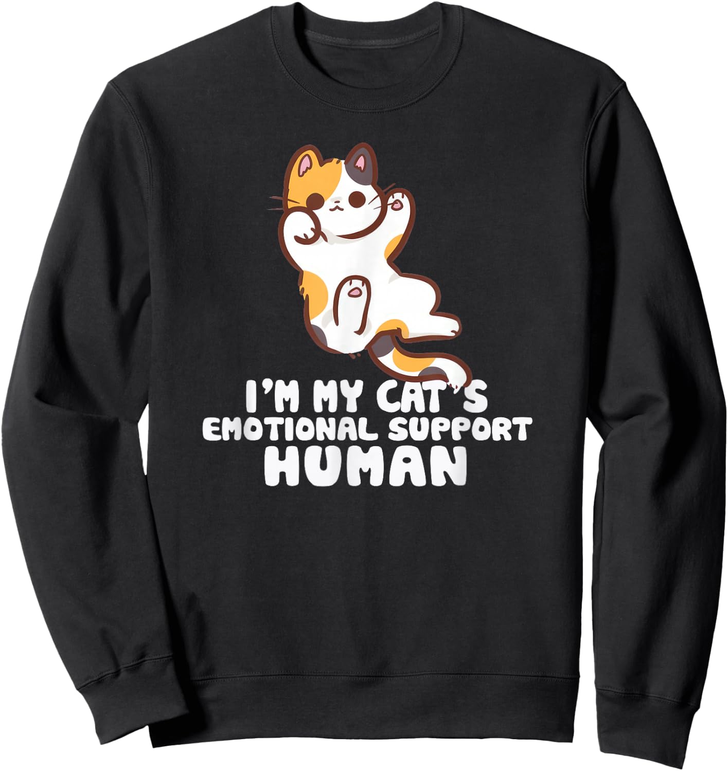 I'm My Cat's Human's Emotional Support Cute Cats Sweatshirt - Sweatshirt | Black