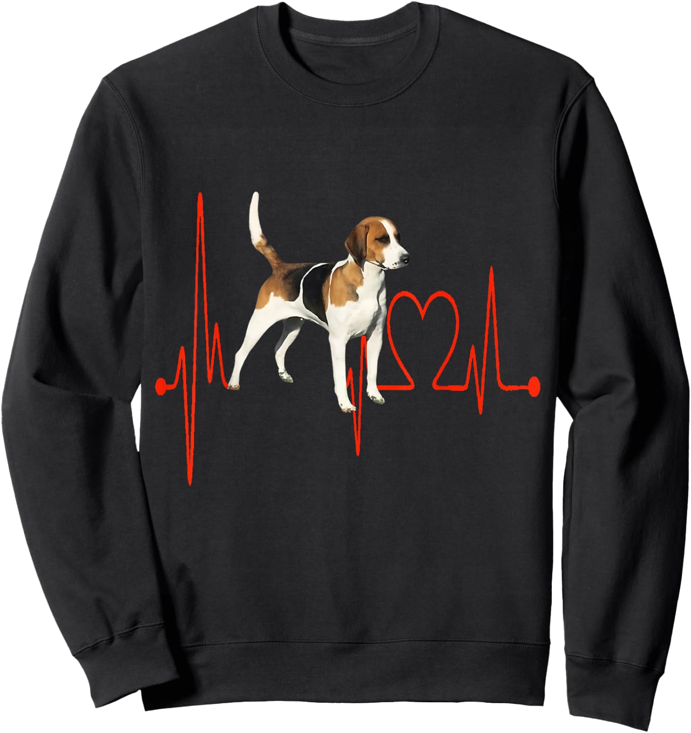 Anglo-French Small Venerie Dog Heartbeat Adorable Fan , Black, S Sweatshirt - Sweatshirt | Black