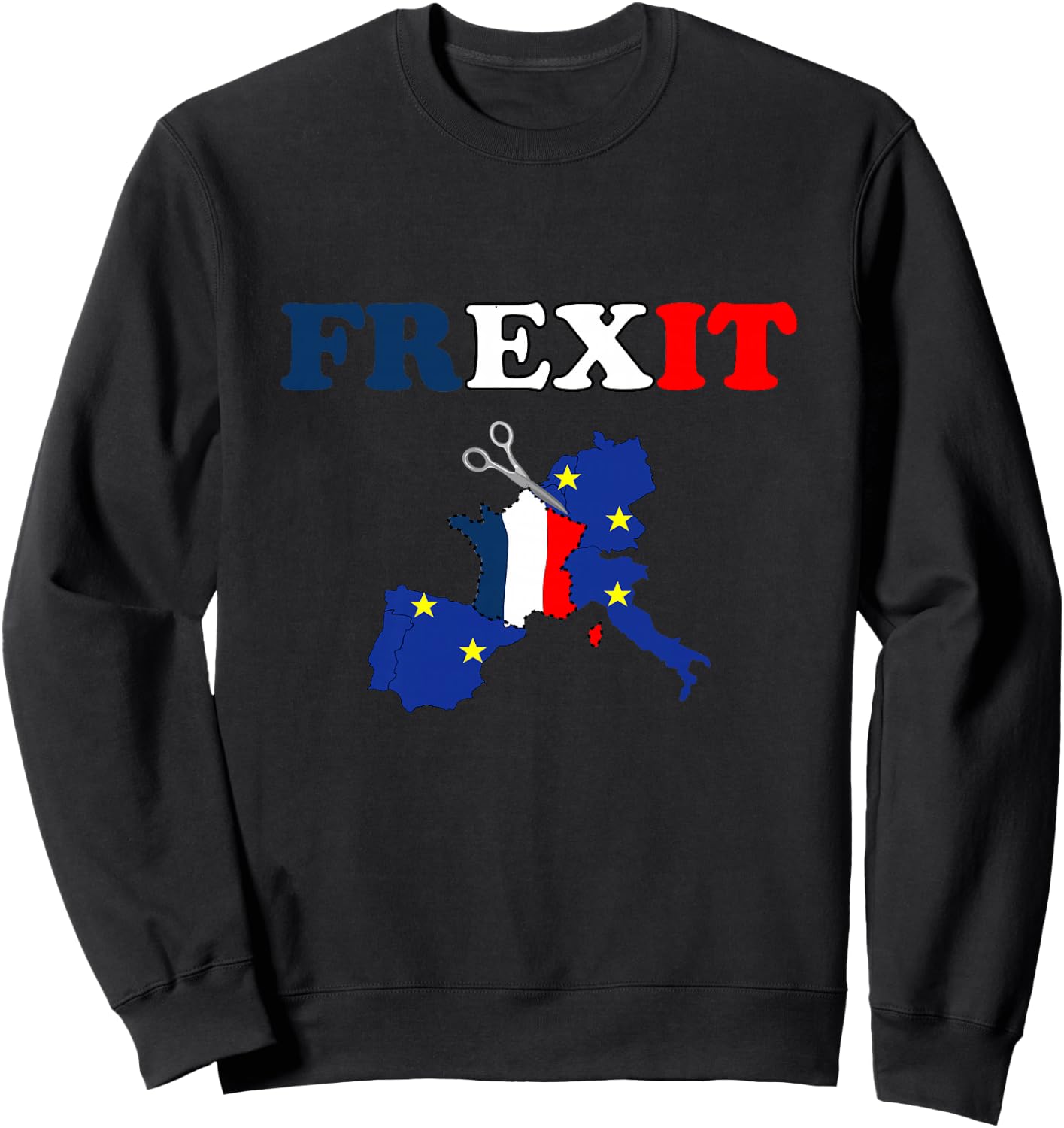 FREXIT Europe France Separation Politique Vote Démocratie Haut de Gamme Sweatshirt - Sweatshirt | Black