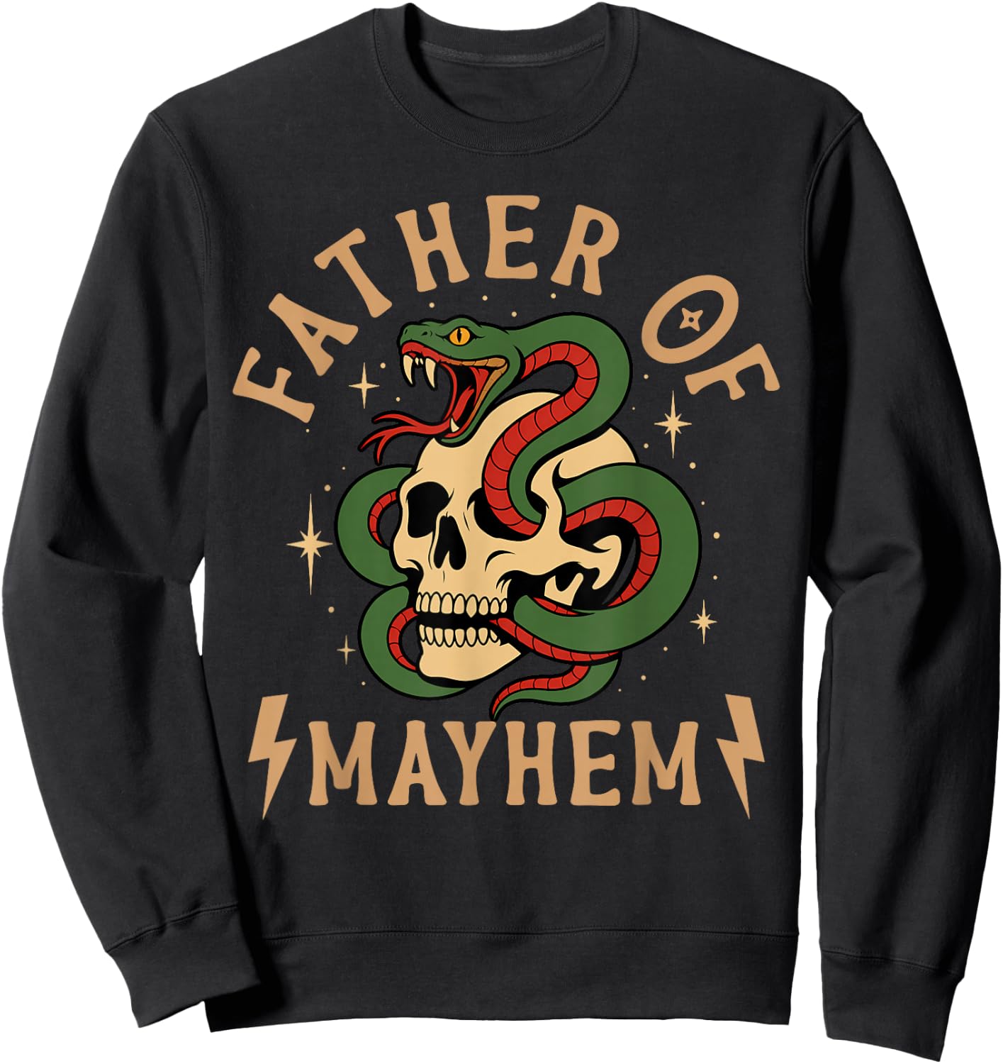 Father of Mayhem Funny Father's Day Matching Family Men Dad Sweatshirt - Sweatshirt | Black