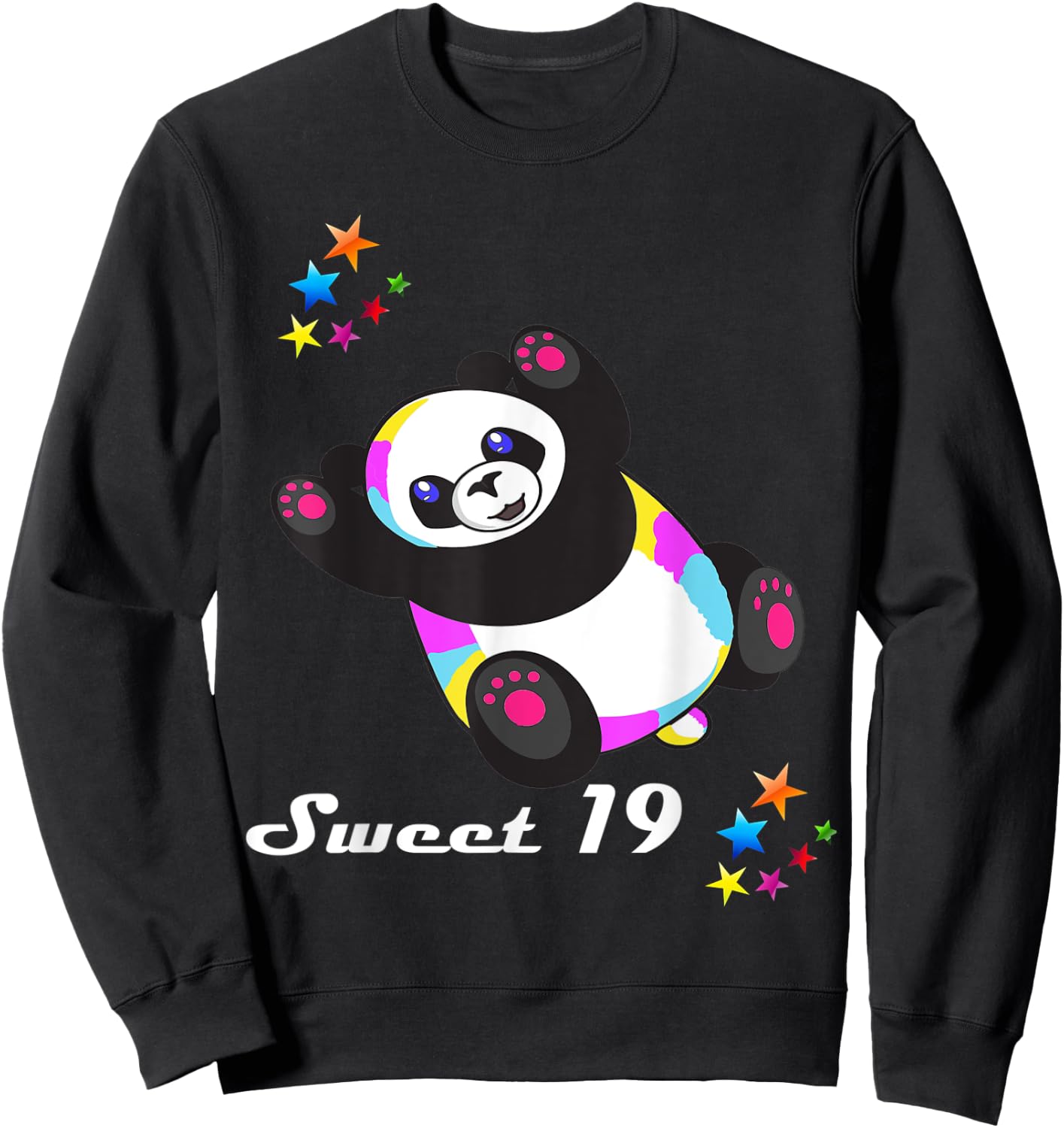 Geschenk zum 19. Geburtstag für Frauen und Mädchen, lustiger süßer Panda Sweatshirt - Sweatshirt | Black