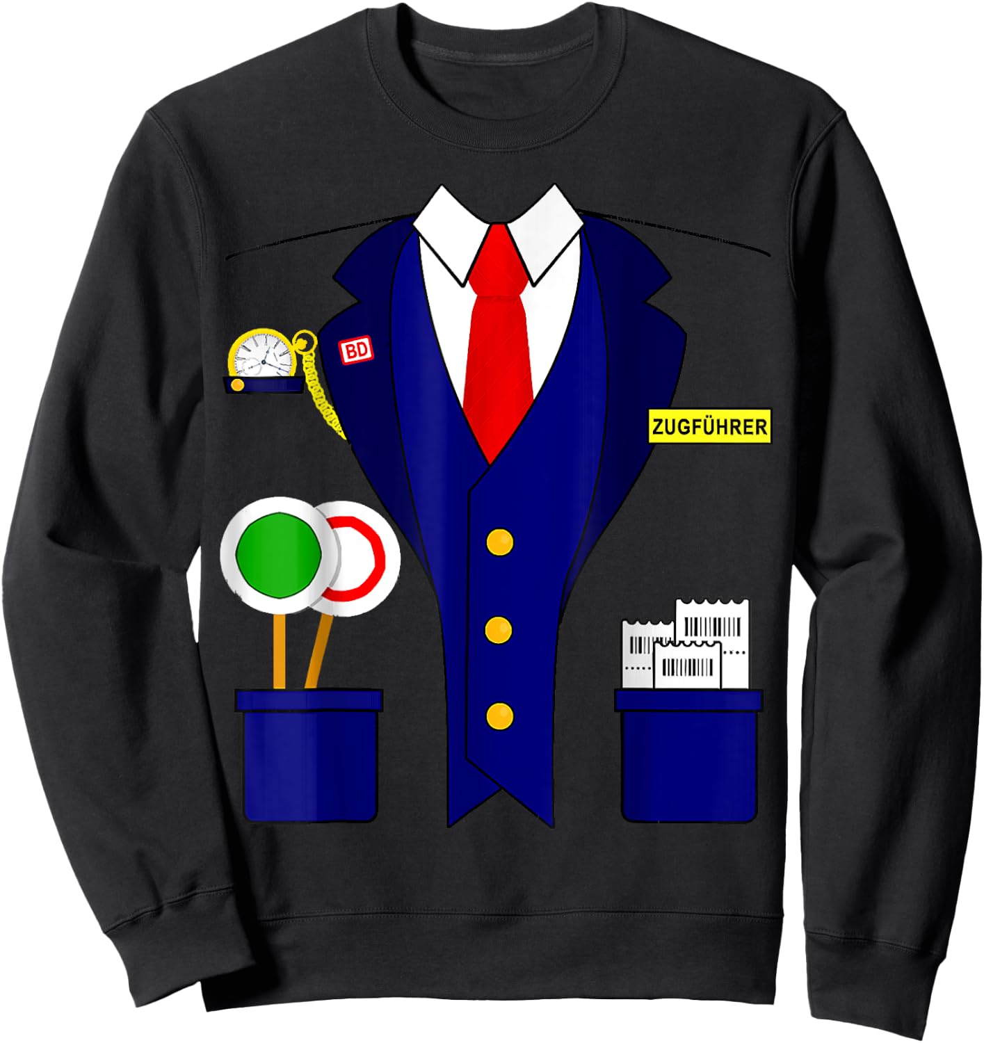 Trainer Guide Conductor Train Driver Carnival Costume , black Sweatshirt - Sweatshirt | Black