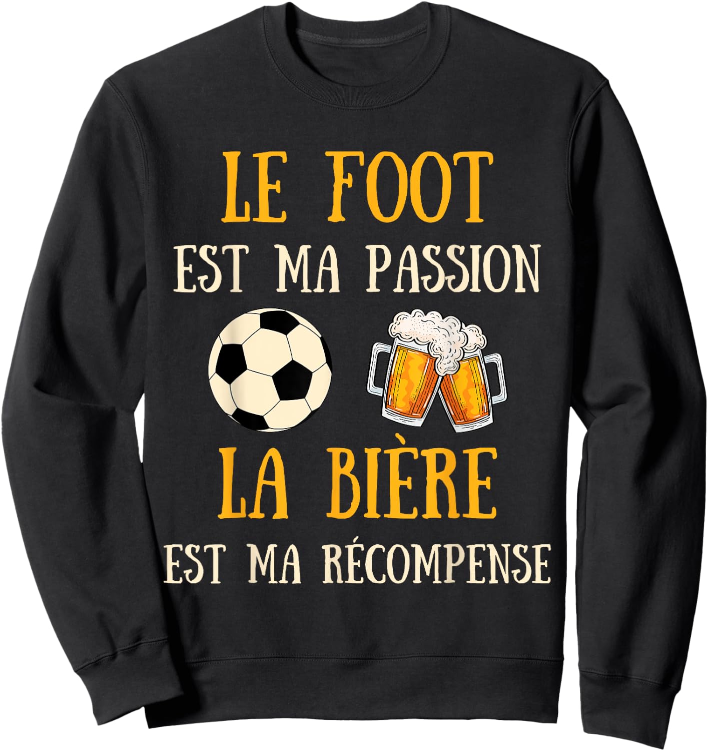 Men's Football Humour Football Gift Humorous Beer Sweatshirt - Sweatshirt | Black