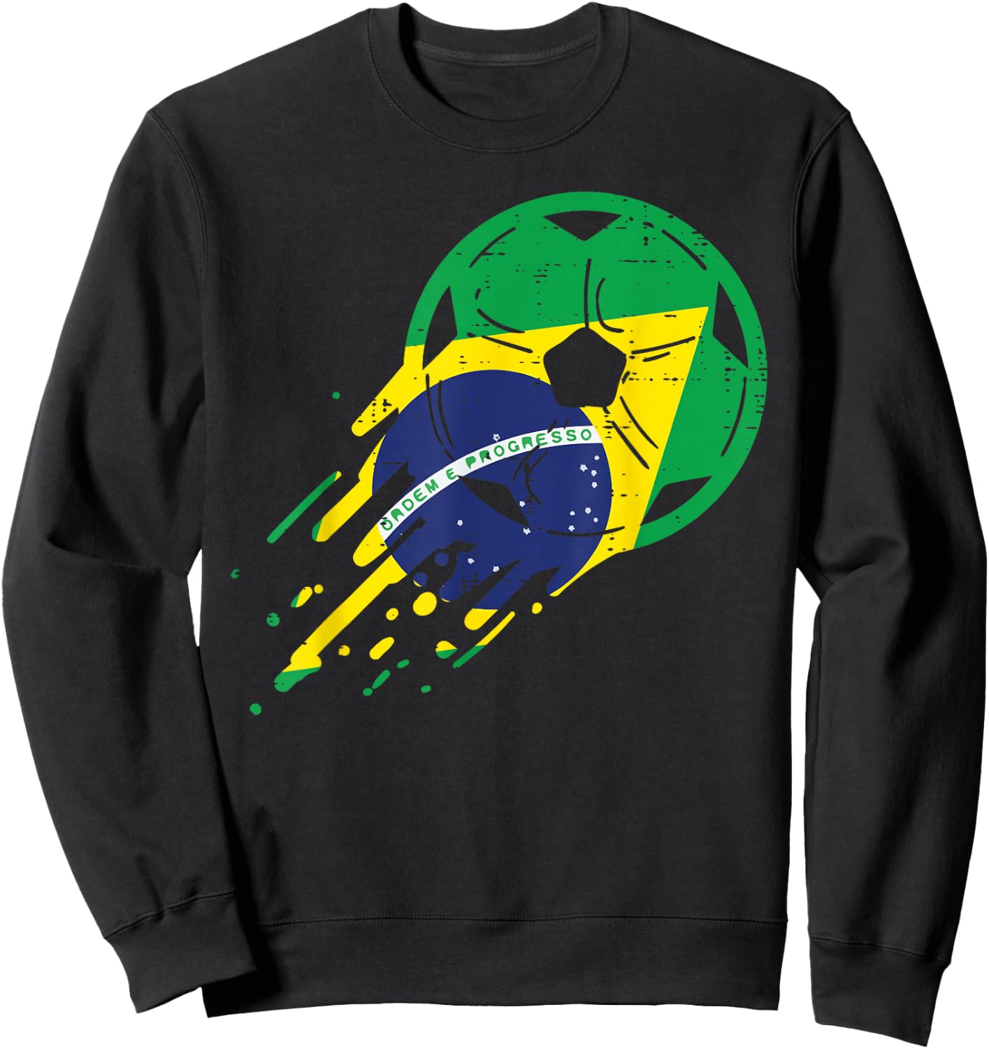 Brazil Flag Brazilian Soccer Football Fan Men Women Kids Sweatshirt - Sweatshirt | Black