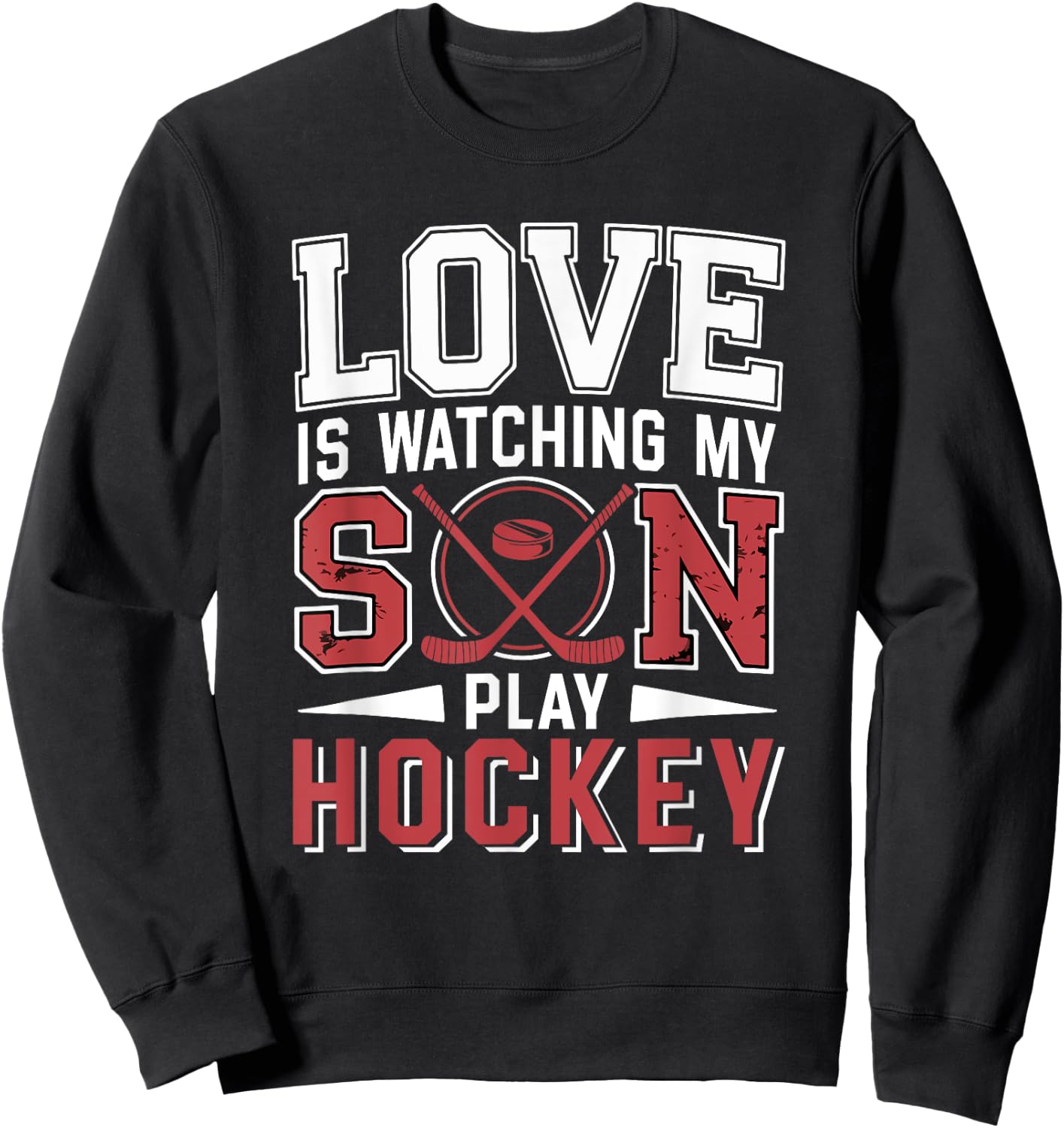 Love Watching My Son Play Hockey Funny Player Fan Sweatshirt - Sweatshirt | Black
