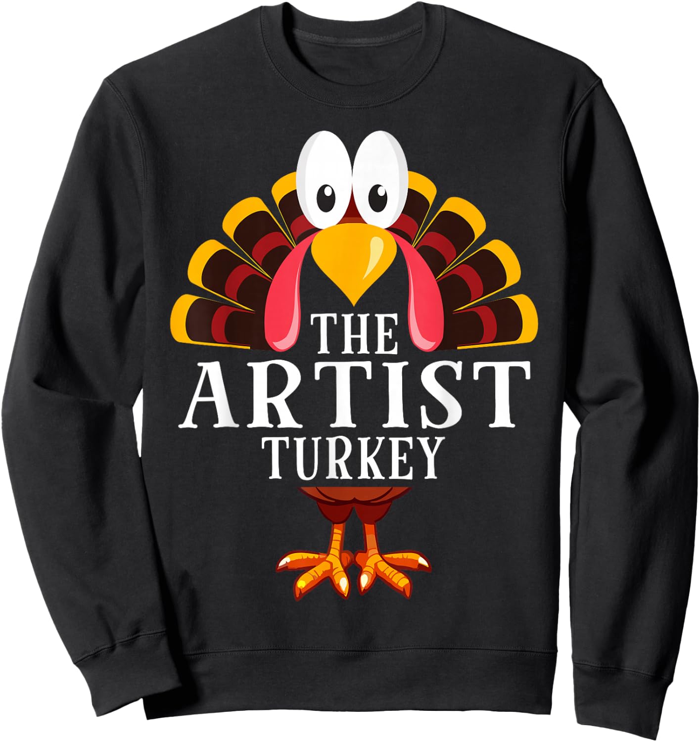 Thanksgiving The Artist Turkey Matching Sweatshirt - Sweatshirt | Black