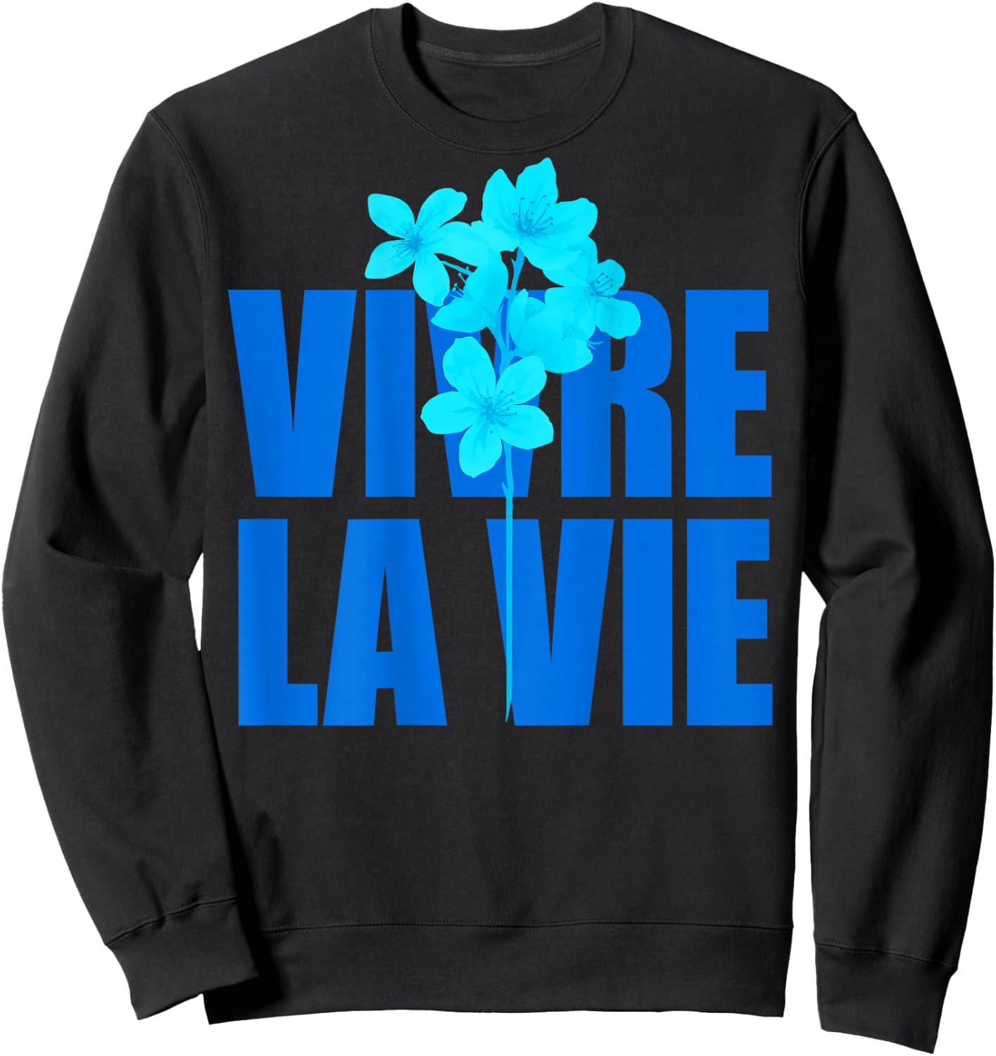 VIVRE LA VIE X LIVELIFE Clo. Lebe dein Leben - Backprint , black Sweatshirt - Sweatshirt | Black