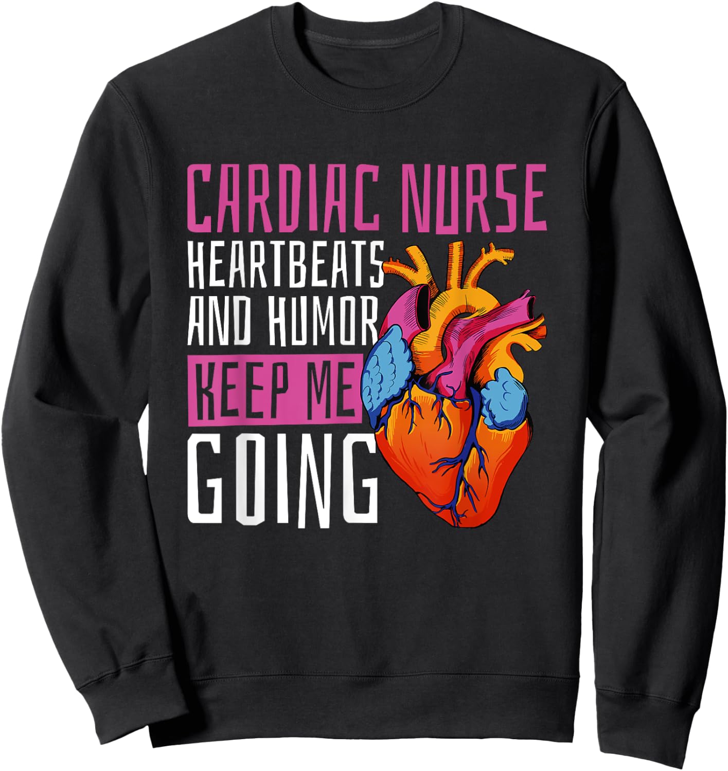 Cardiac Nurse Cardiology Sweatshirt - Sweatshirt | Black