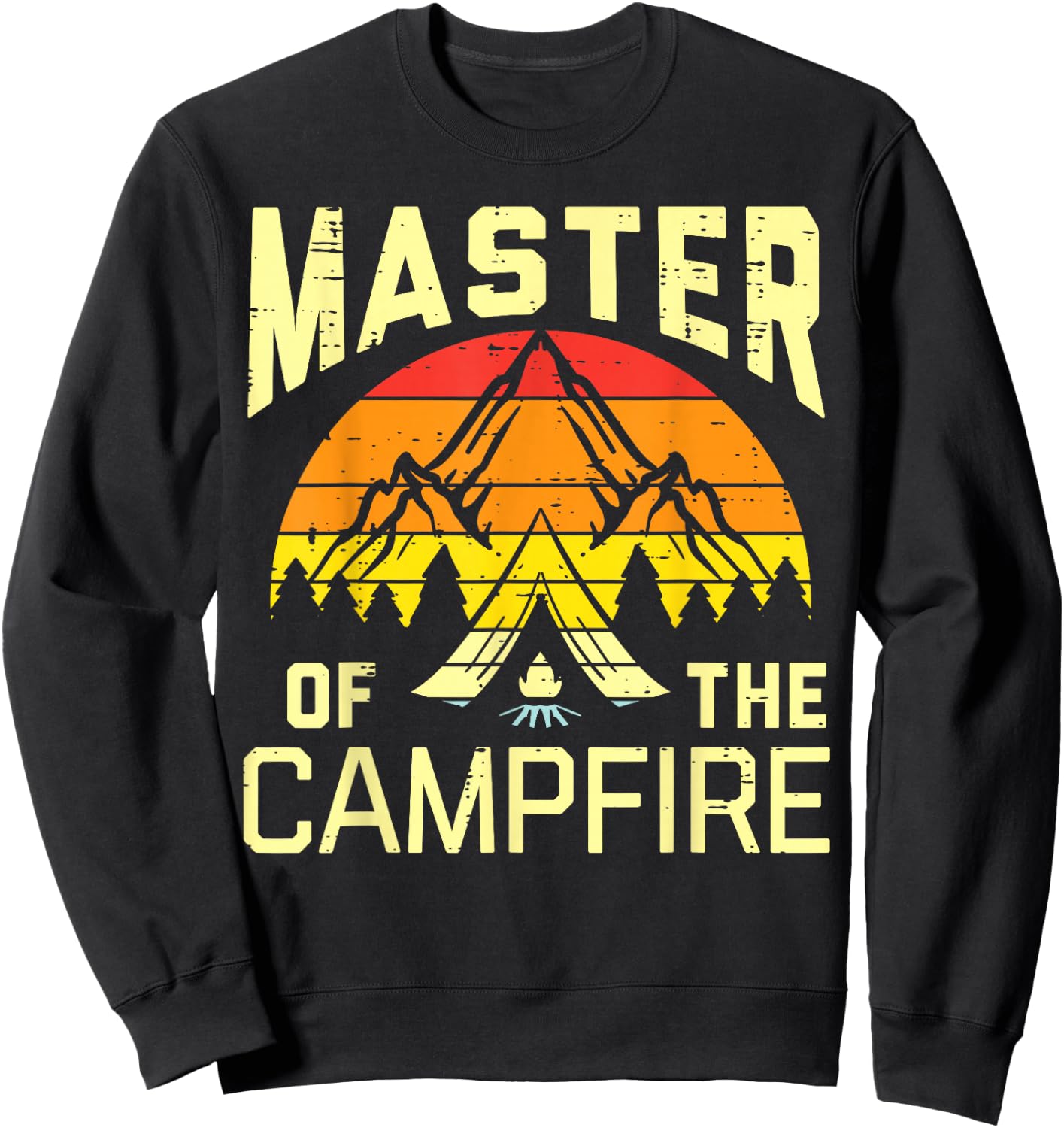 Master Of Campfire Camping Retro Camper Women Men Kids Girls Sweatshirt - Sweatshirt | Black