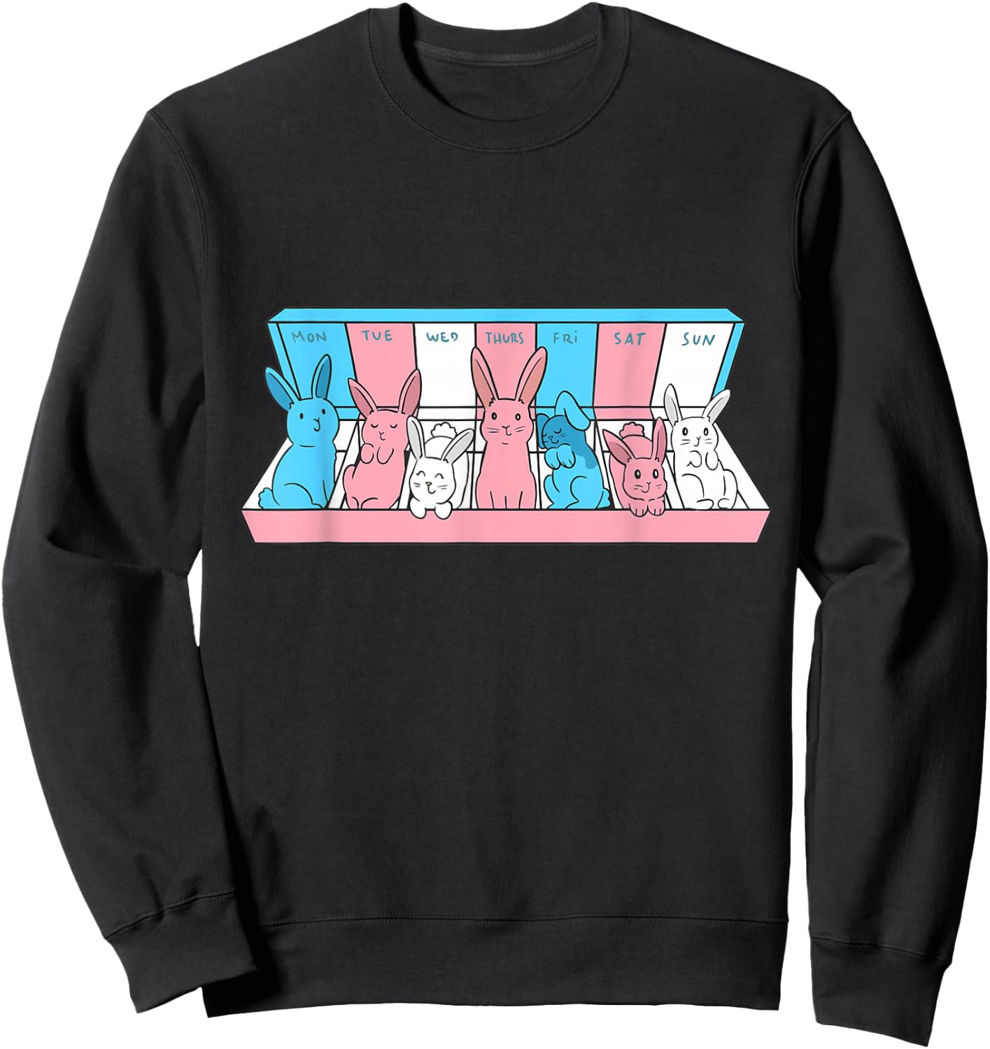 Transgender Weekly Bunny Transsexual LGBTQ Trans Pride Sweatshirt - Sweatshirt | Black
