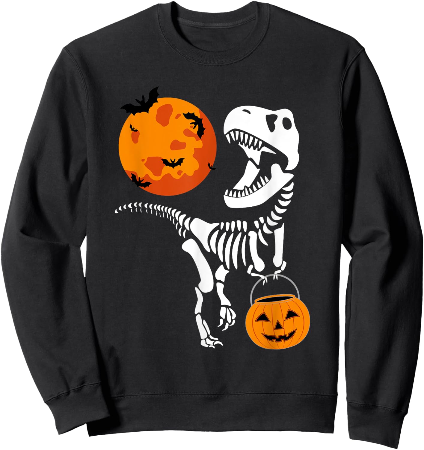 Dinosaur Halloween Shirt Boys Men Kids Toddler Funny T Rex Sweatshirt - Sweatshirt | Black