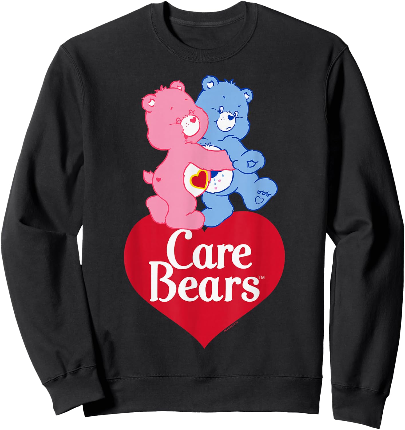 Care Bears Love-A-Lot Bear & Grumpy Valentine Hug Logo , Black, S Sweatshirt - Sweatshirt | Black