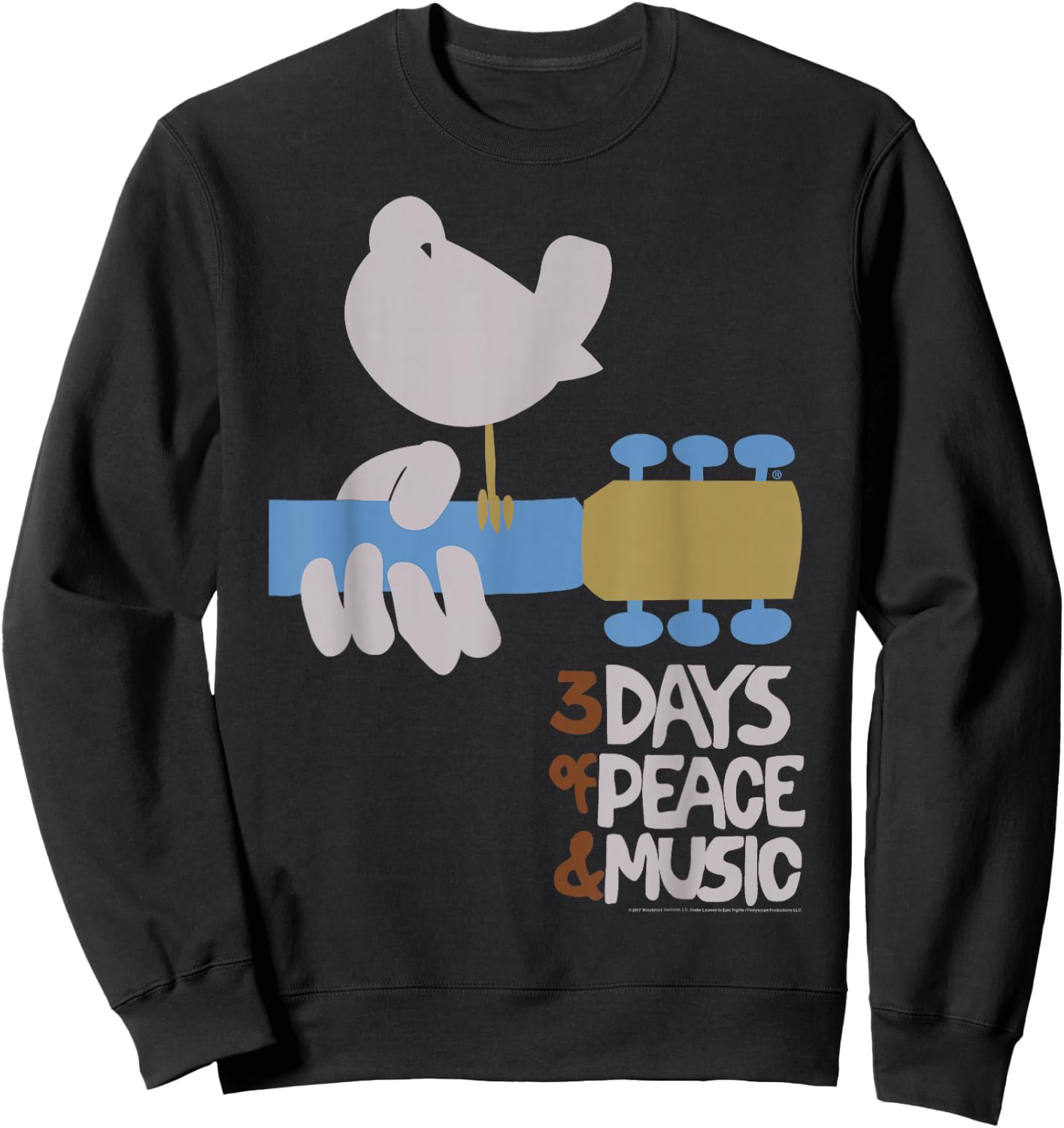 Woodstock - Dove & Guitar Sweatshirt - Sweatshirt | Black