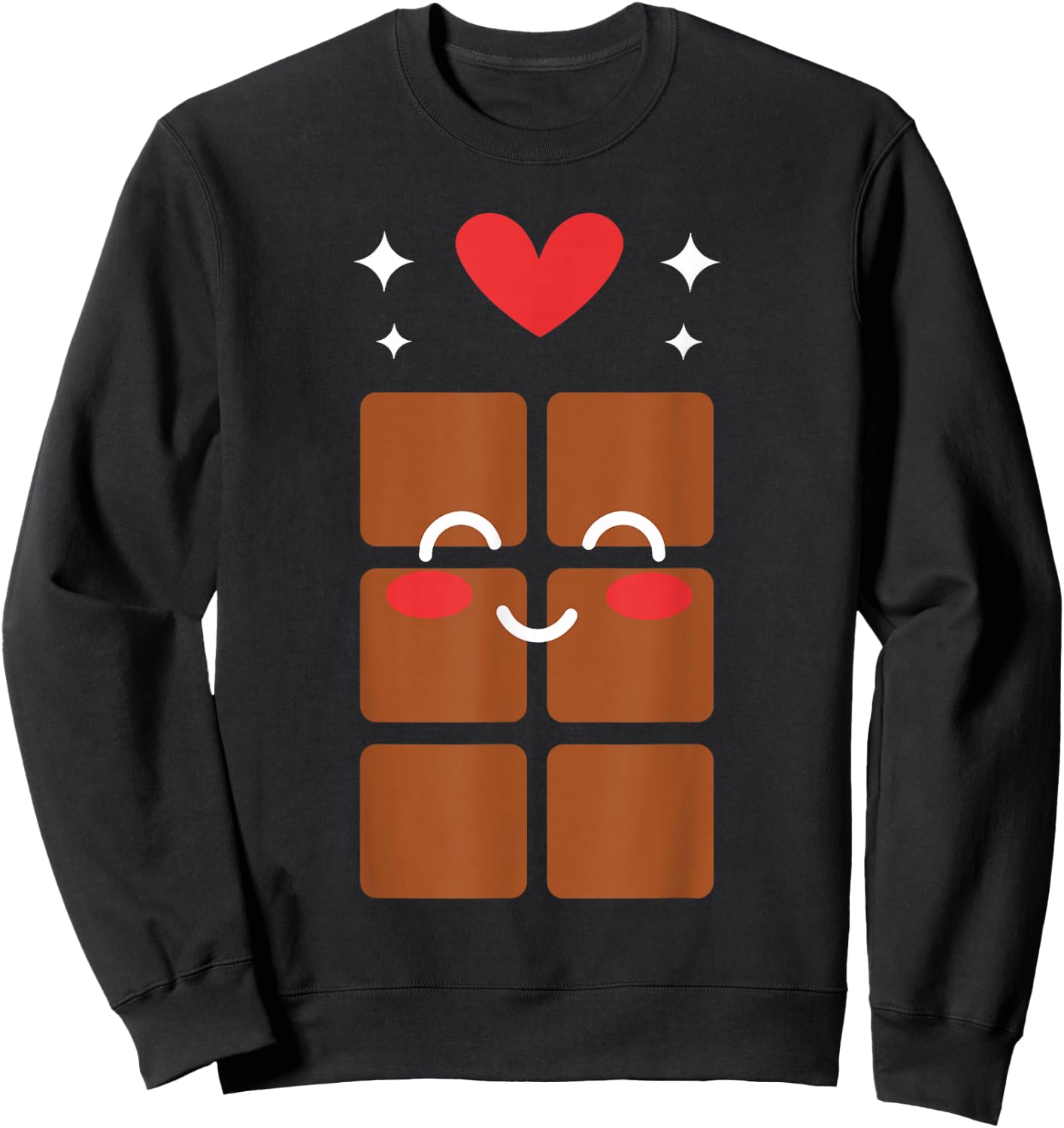 Humor Chocolate Cute Cake Simple Chocolate Tablet , Black, S Sweatshirt - Sweatshirt | Black