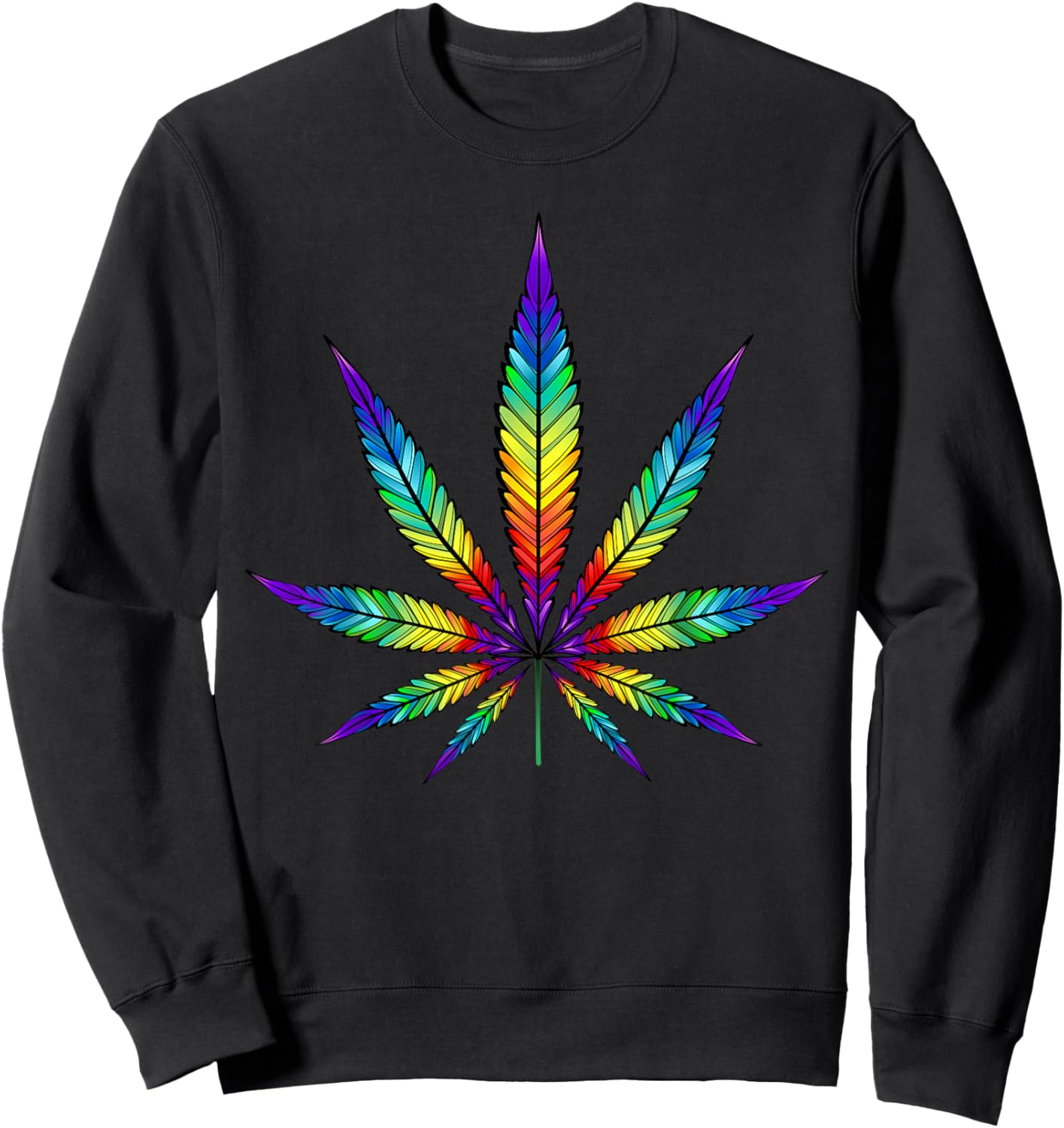Tie Dye Cannabis Weed 420 Marijuana Leaf Lovers Men Women Sweatshirt - Sweatshirt | Black