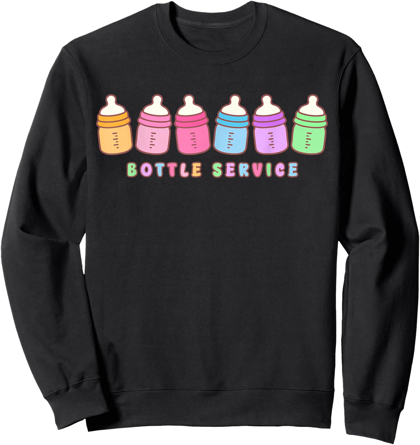 Bottle Service Funny Baby Barista NICU MBU L&D Nurse Sweatshirt - Sweatshirt | Black