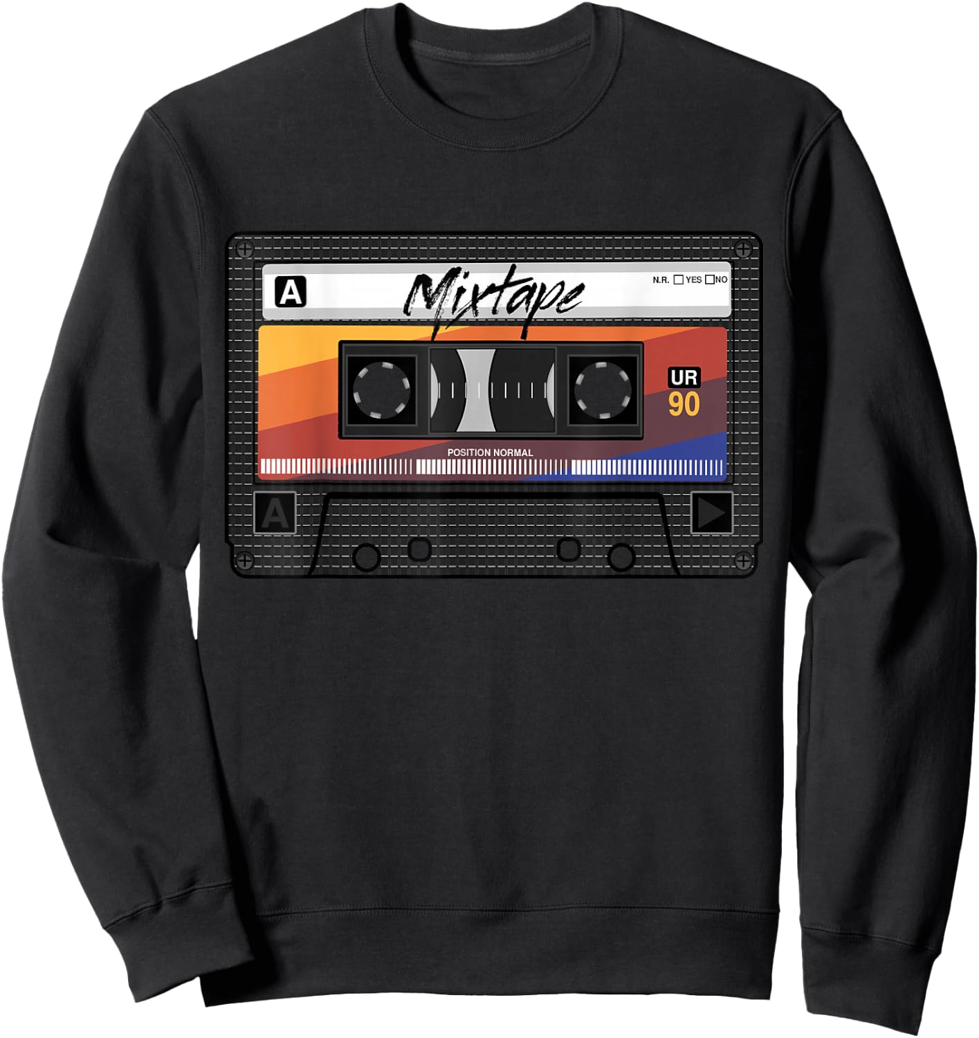 Mixtape Cassette 90s Party 80s Retro Music Tape , black Sweatshirt - Sweatshirt | Black